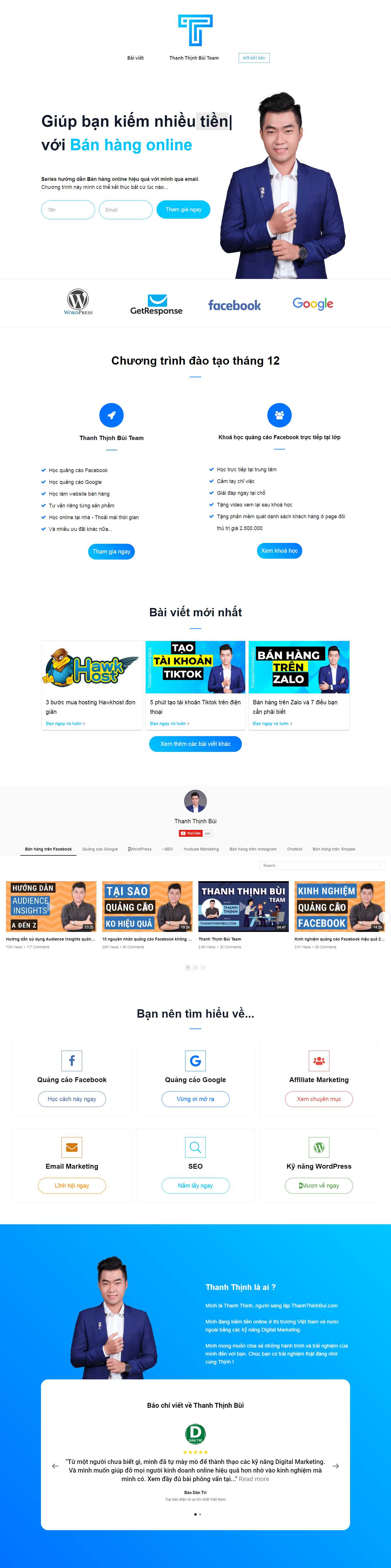 Thiết kế web quảng cáo facebook - thanhthinhbui.com