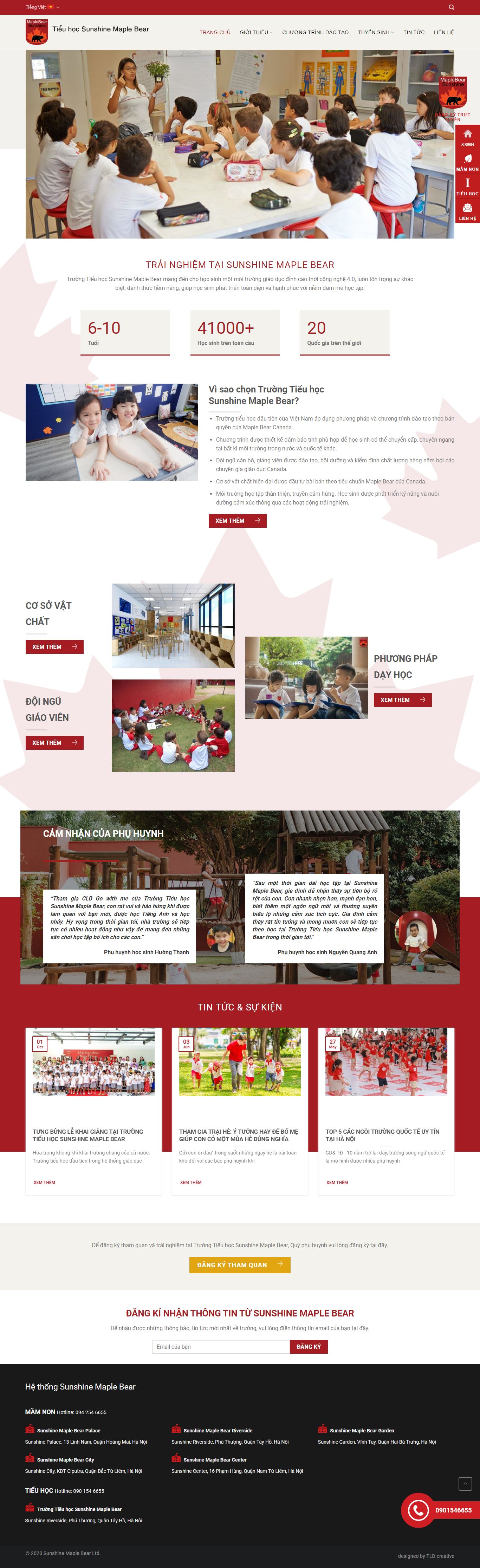 Thiết kế Web tiểu học - sunshinemaplebear.edu.vn