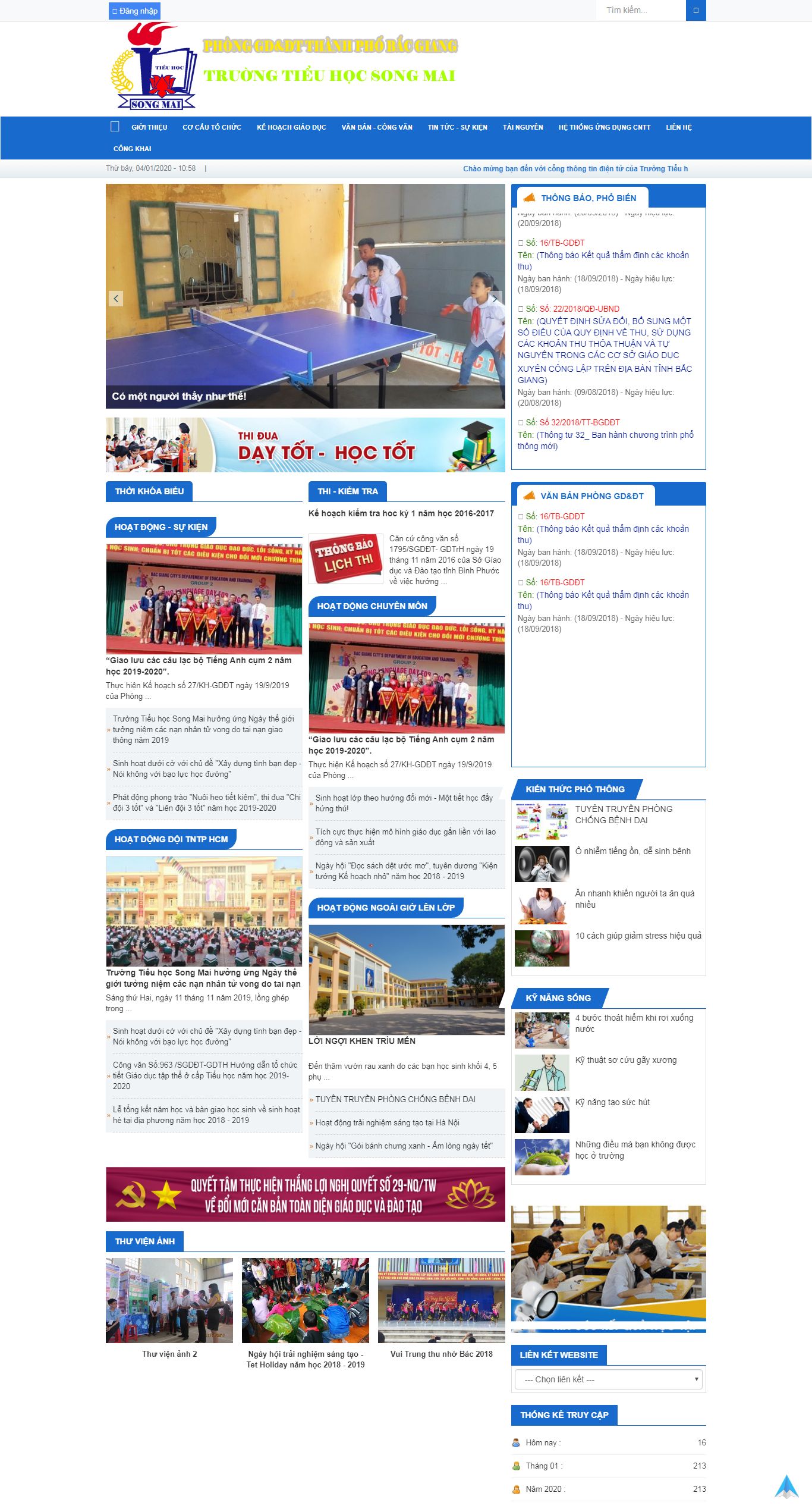 Thiết kế Web tiểu học - thsongmai.tpbacgiang.edu.vn
