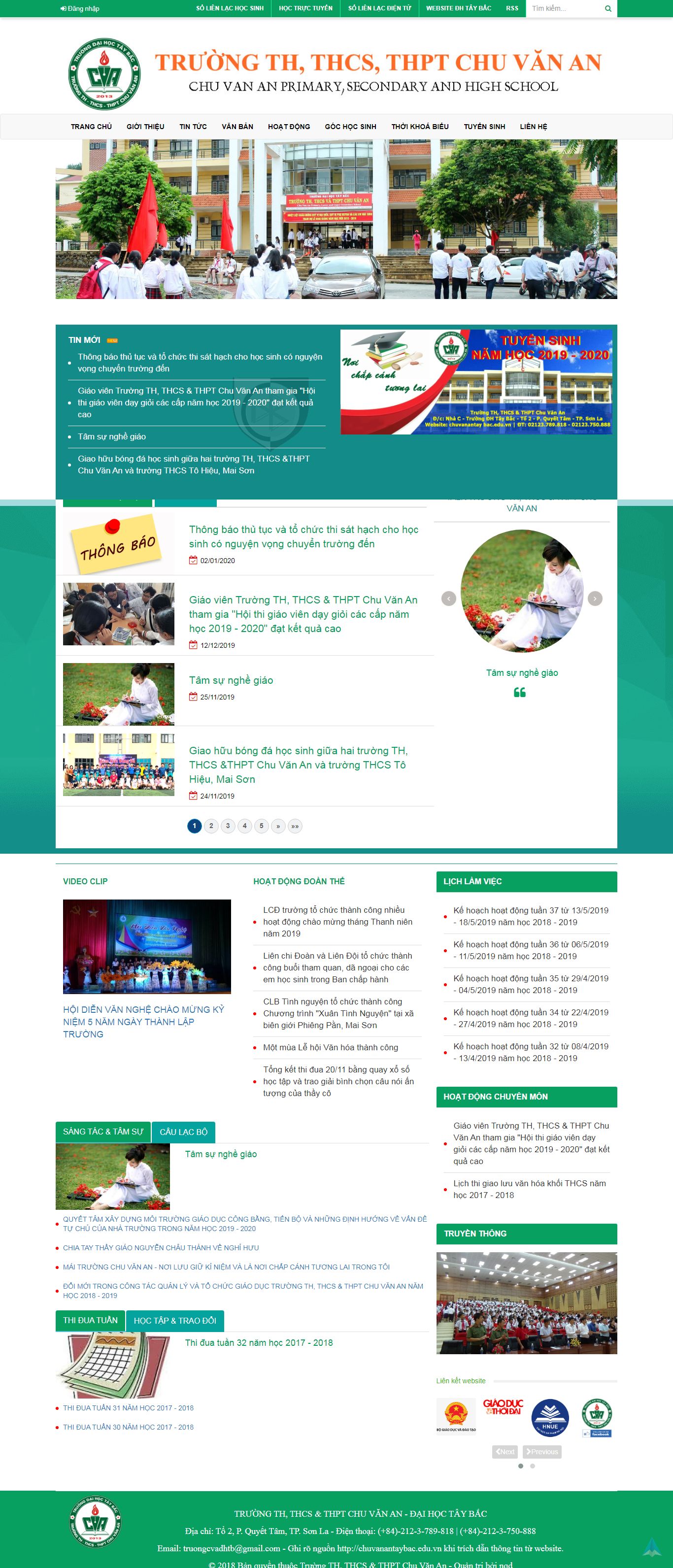 Thiết kế Web trung học cơ sở - chuvanantaybac.edu.vn