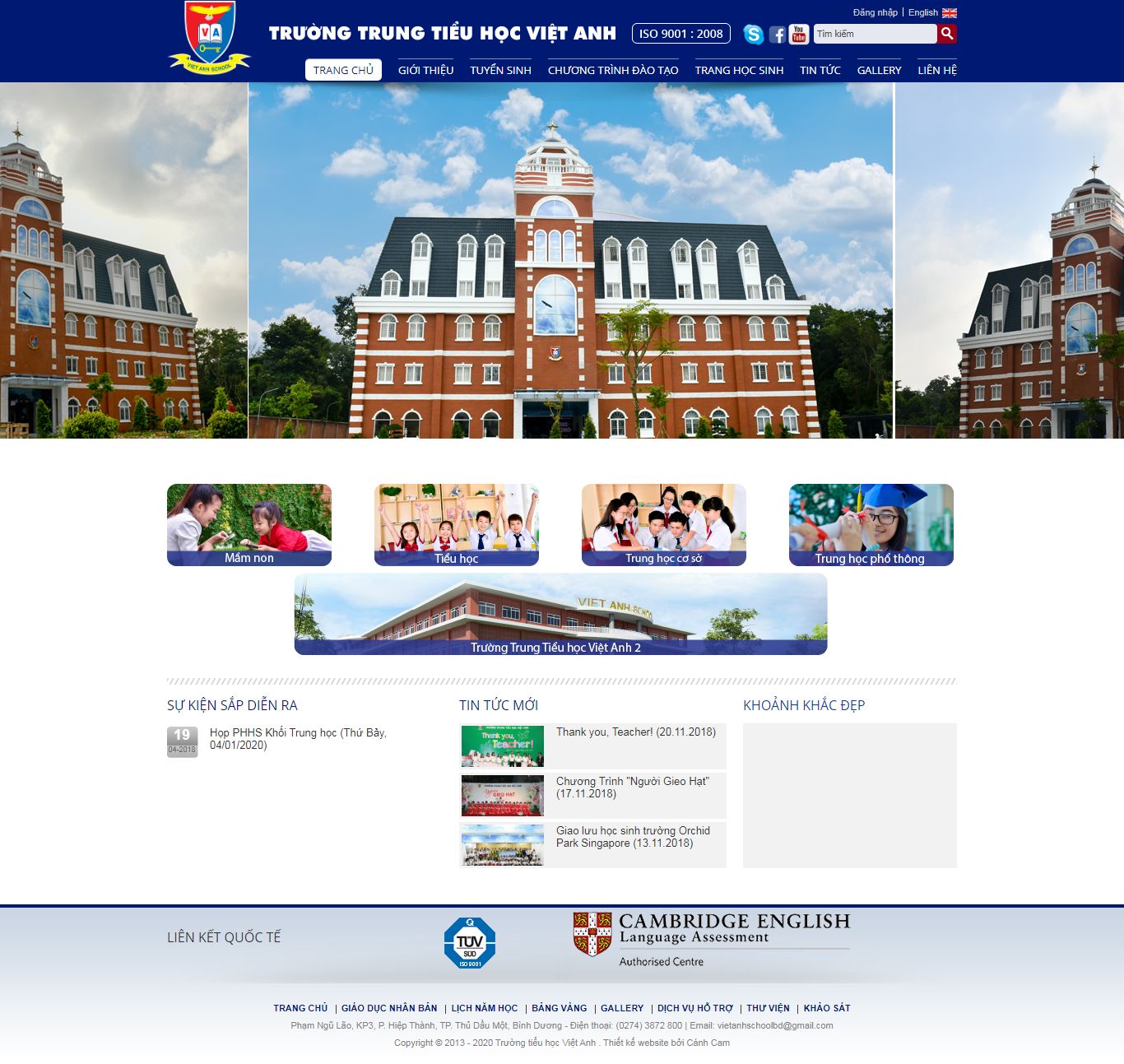 Thiết kế Web trung học cơ sở - www.vietanhschool.edu.vn