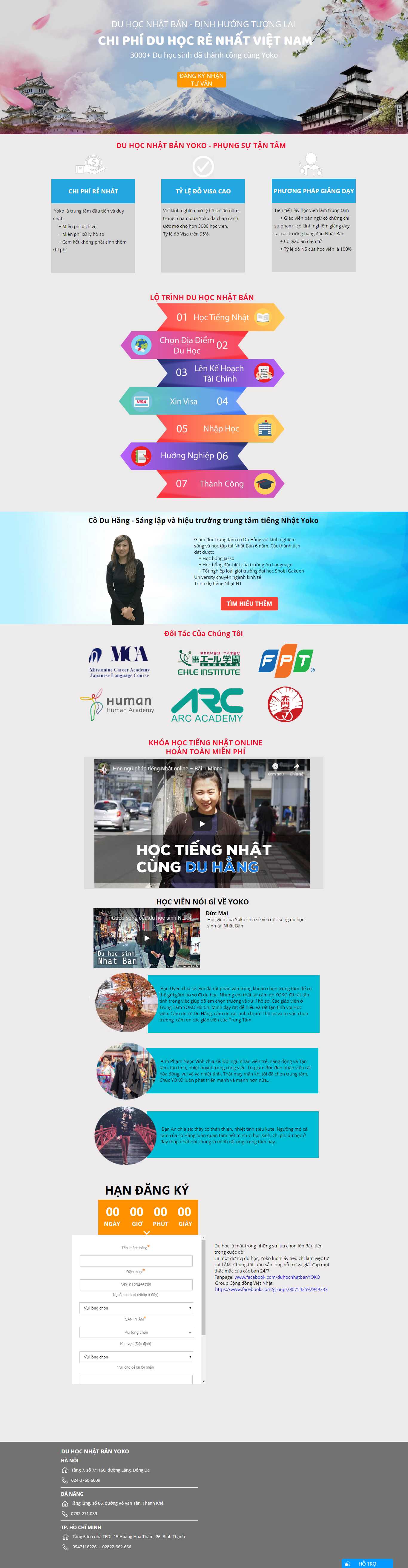 Thiết kế web du học nhật bản - duhoc.yoko.edu.vn