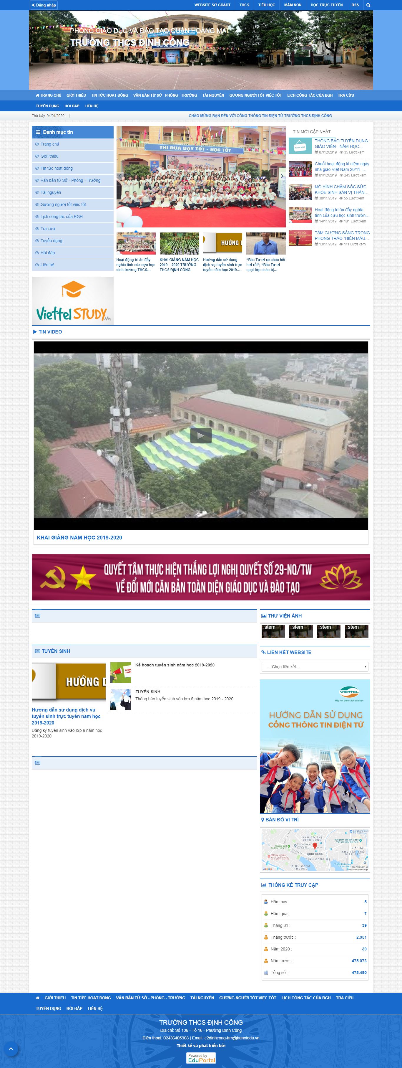 Thiết kế Web trung học cơ sở - thcsdinhcong.edu.vn
