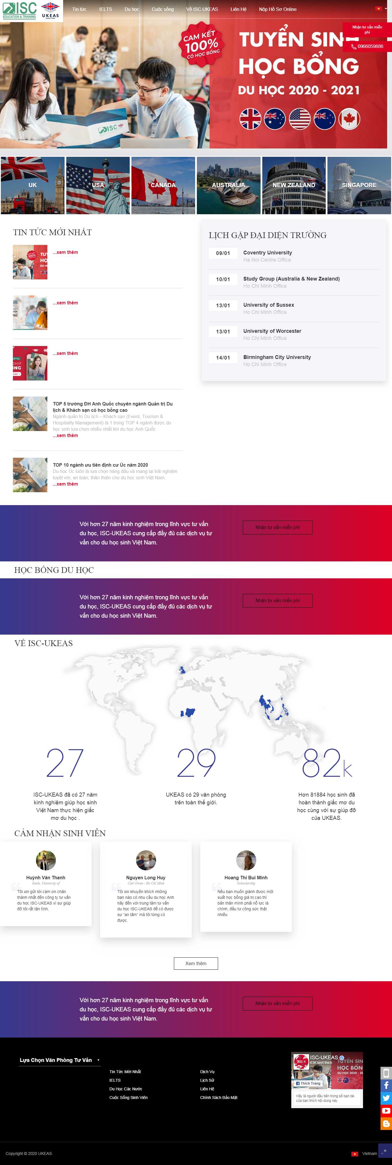 Thiết kế web du học anh - www.isc-ukeas.com