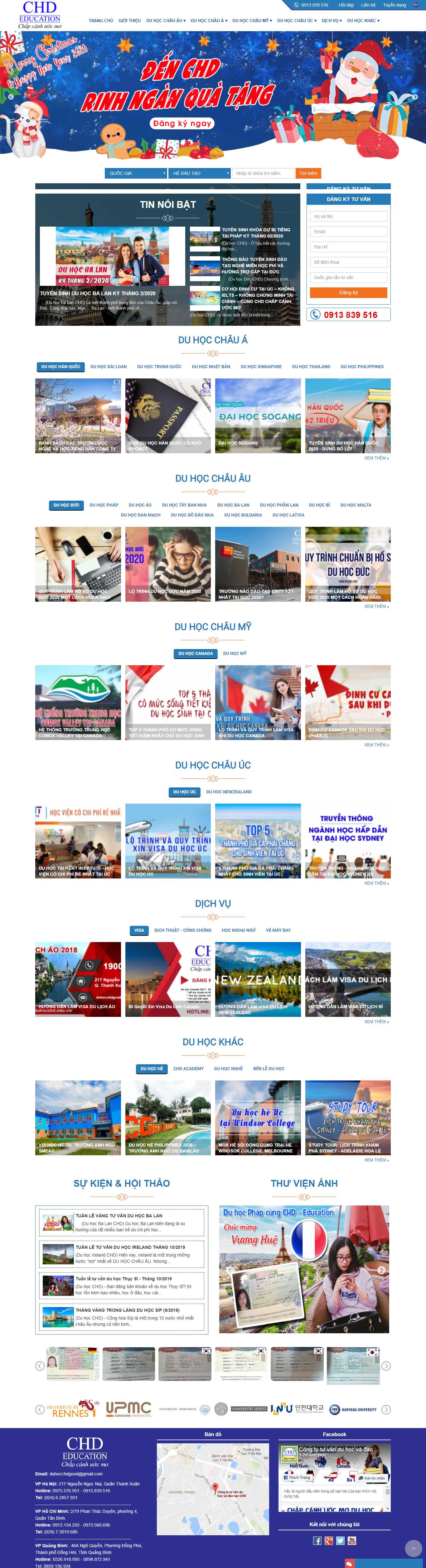 Thiết kế web du học anh - duhocchd.edu.vn