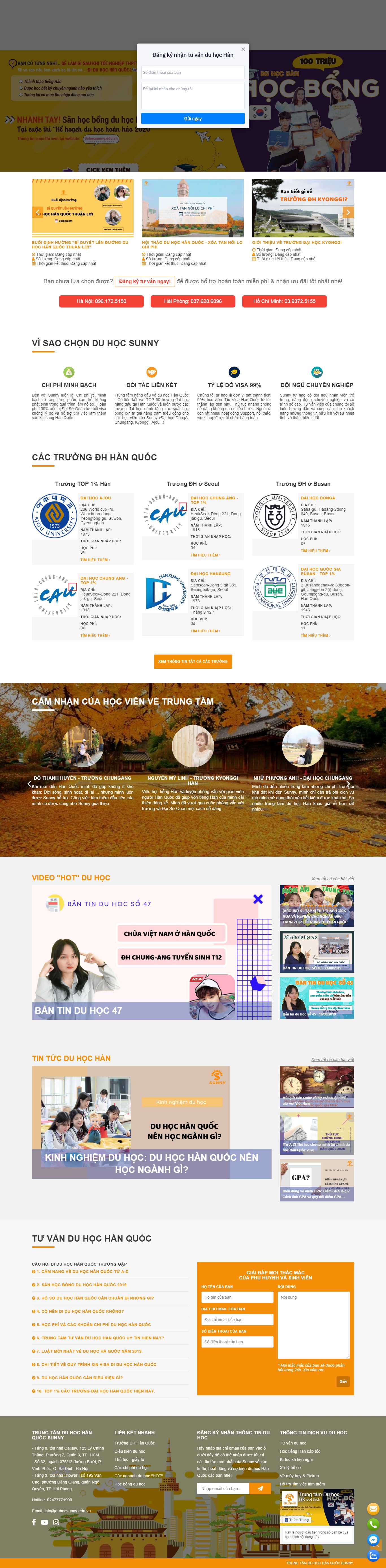 Thiết kế web du học hàn quốc - duhocsunny.edu.vn