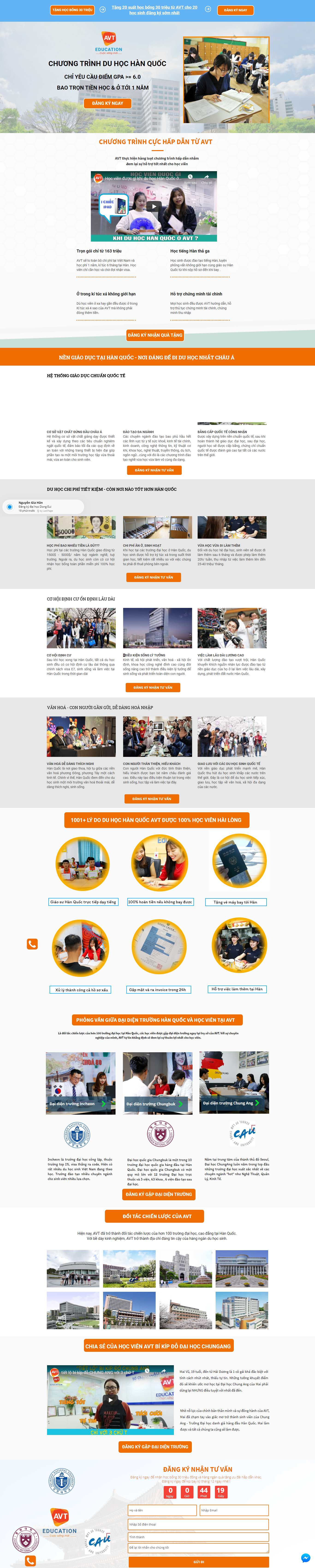 Thiết kế web du học hàn quốc - duhochanquoc.avt.edu.vn