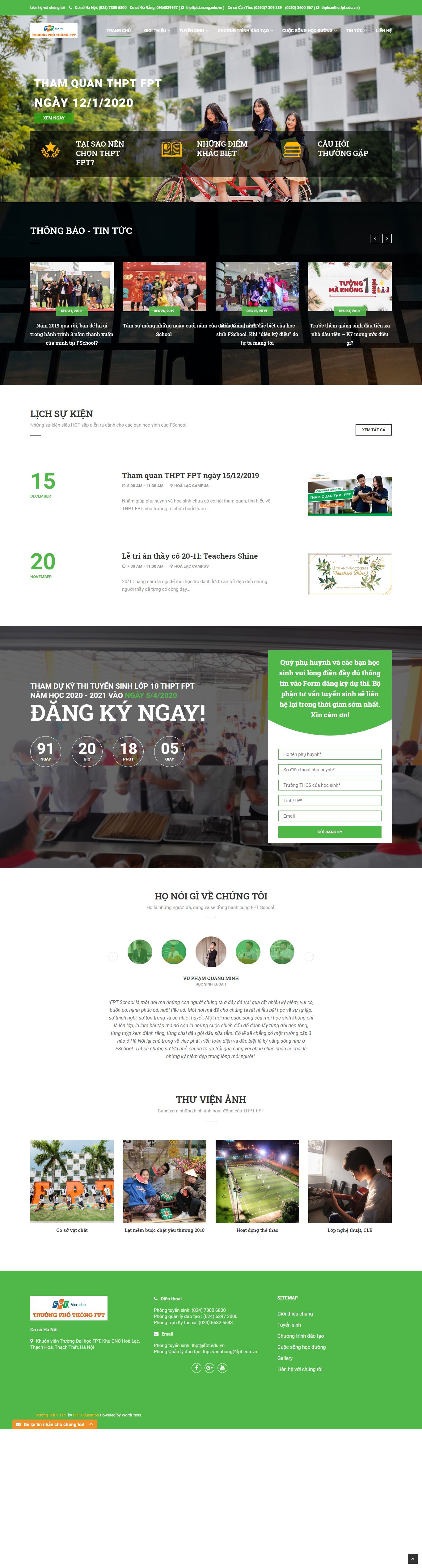 Thiết kế Web trung học phổ thông - thpt.fpt.edu.vn