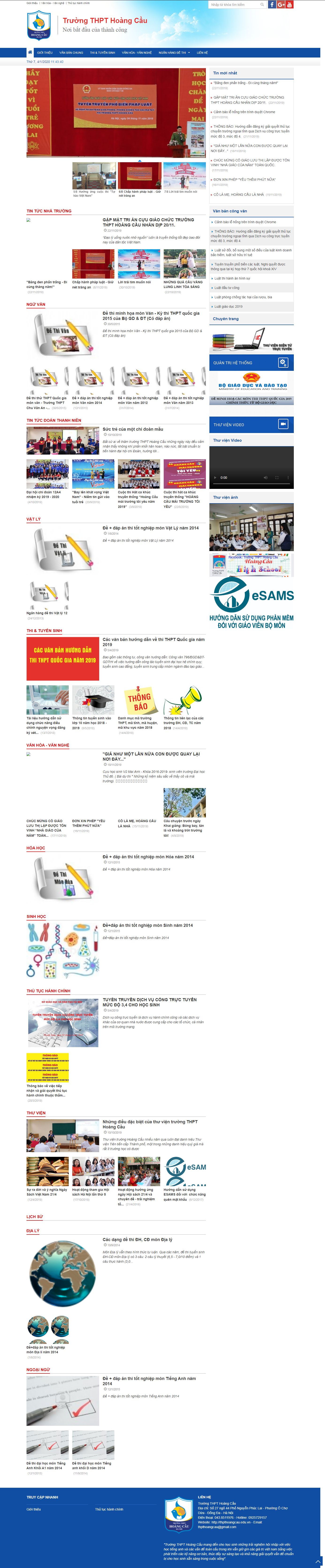 Thiết kế Web trung học phổ thông - thpthoangcau.edu.vn