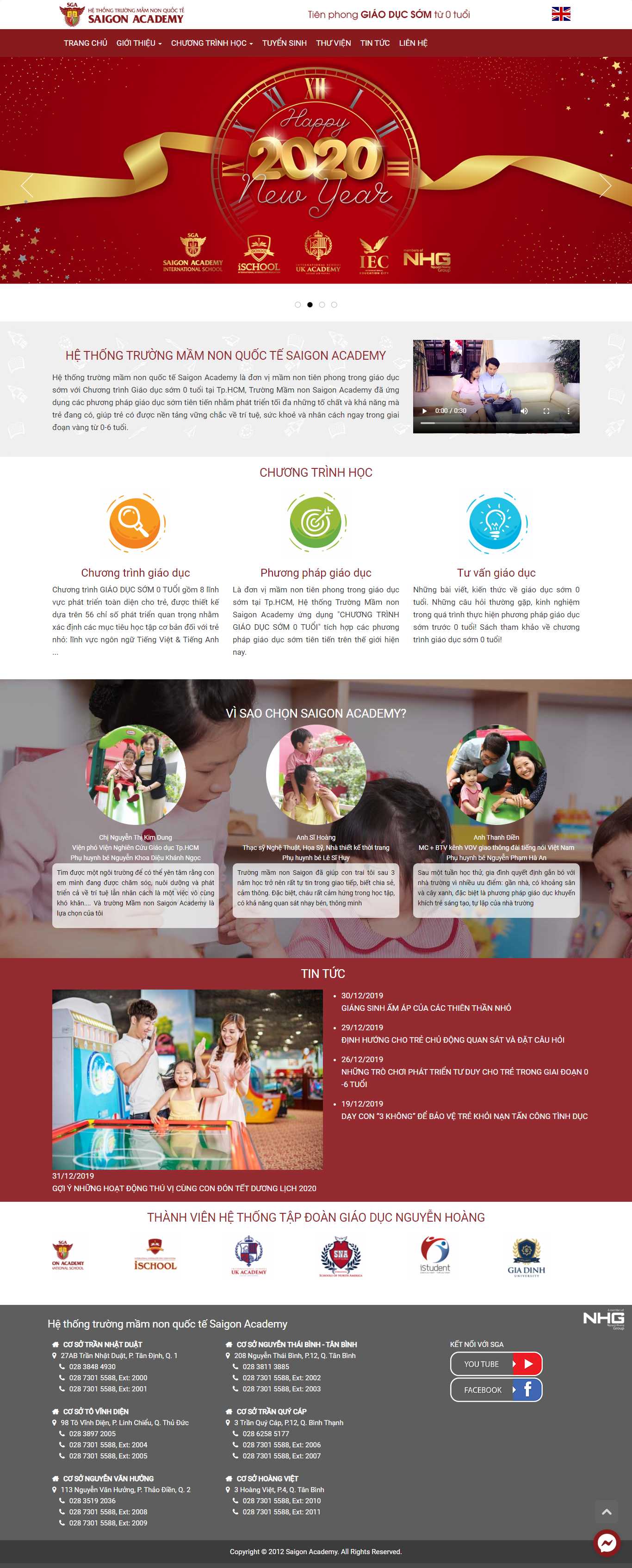 Thiết kế web trường mầm non - saigonacademy.com