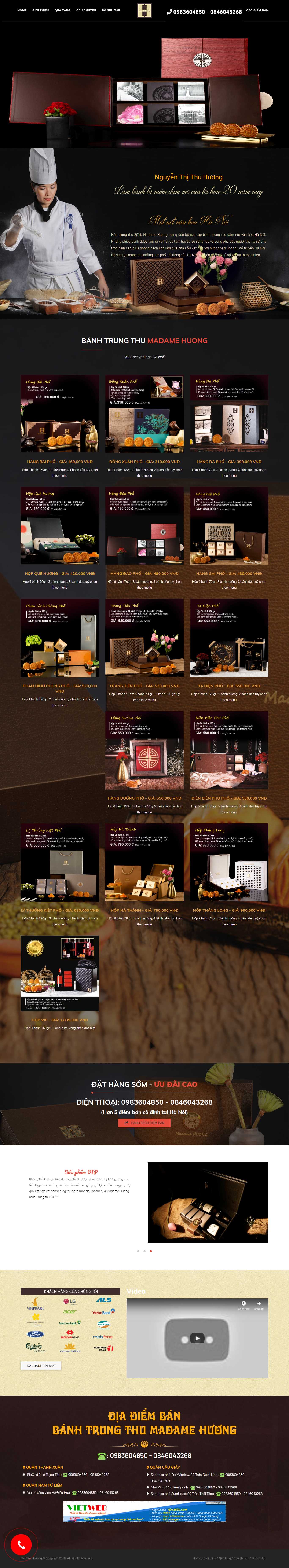 Thiết kế Landing page web - banhtrungthumadamehuong.net