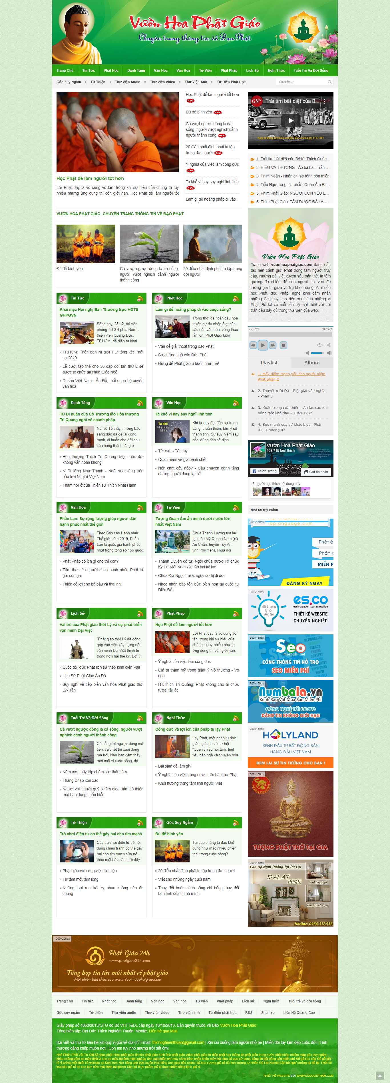 Thiết kế web phật giáo - vuonhoaphatgiao.com