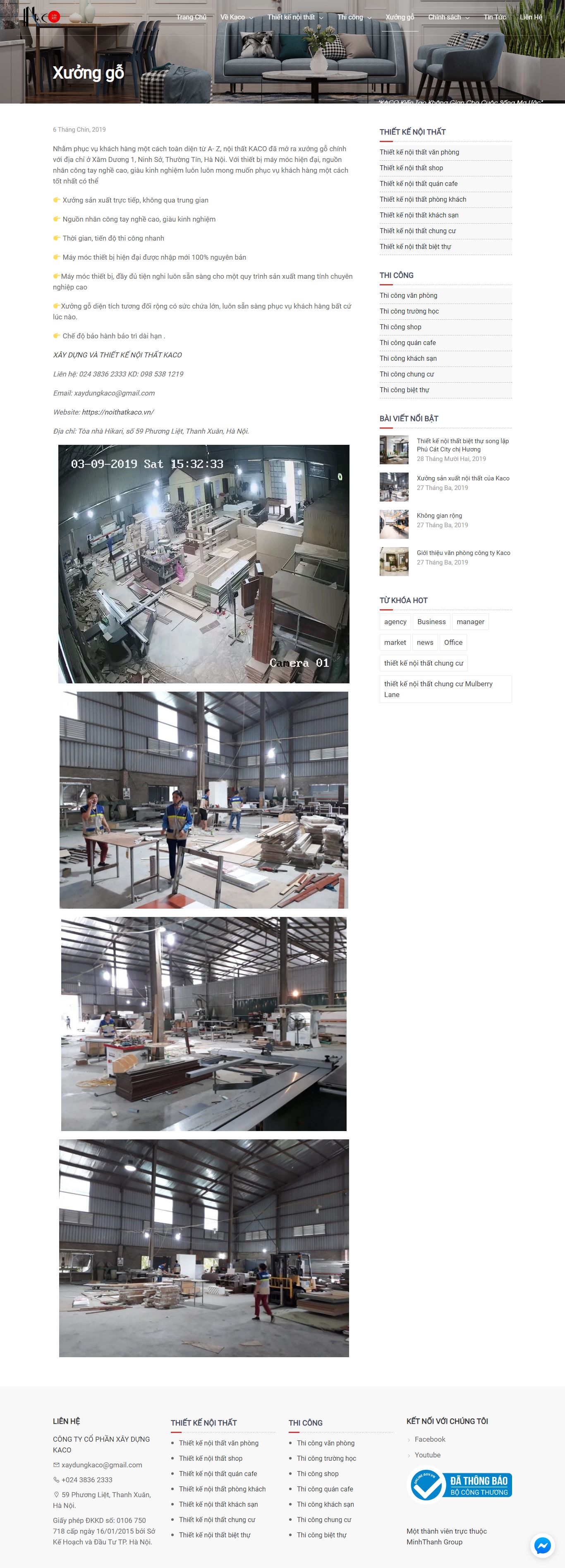 Thiết kế Web xưởng gỗ - noithatkaco.vn