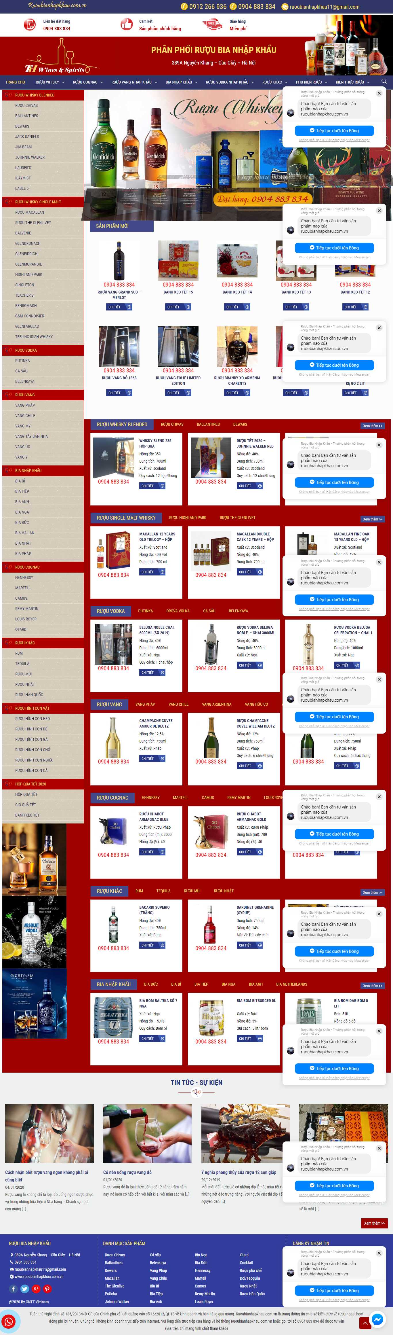 Thiết kế web bán rượu bia - ruoubianhapkhau.com.vn