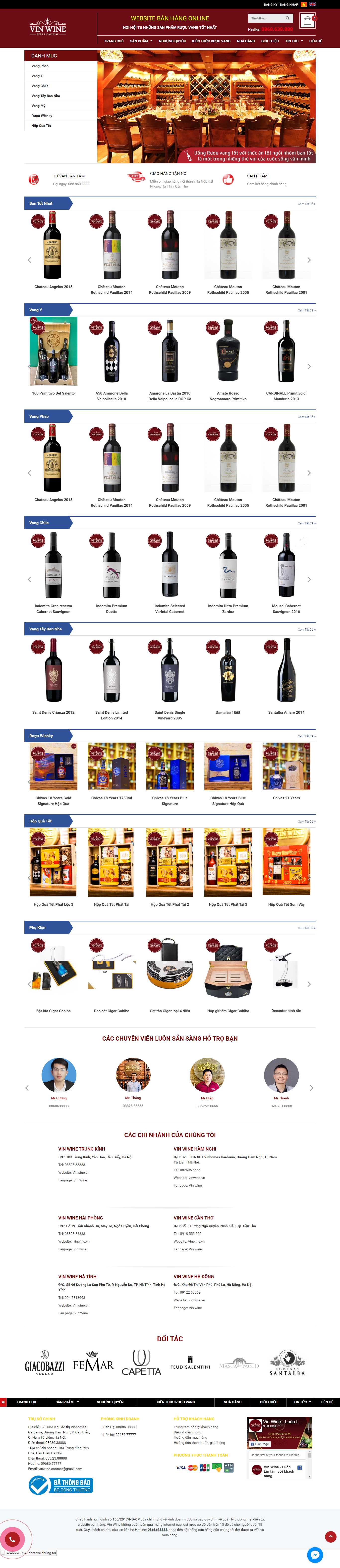 Thiết kế web bán rượu bia - vinwine.vn