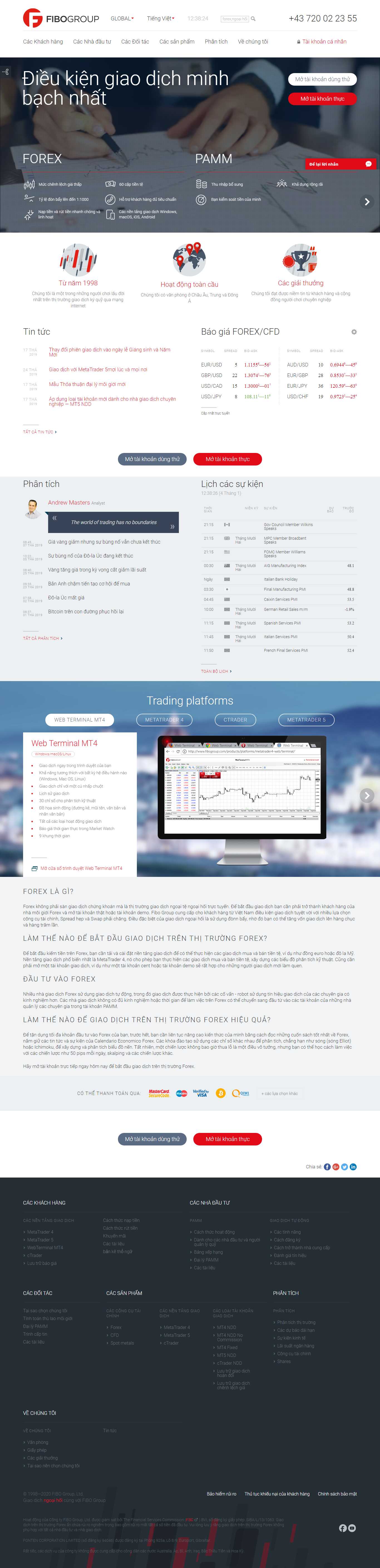 Thiết kế web sàn giao dịch - www.fibo-group.vn