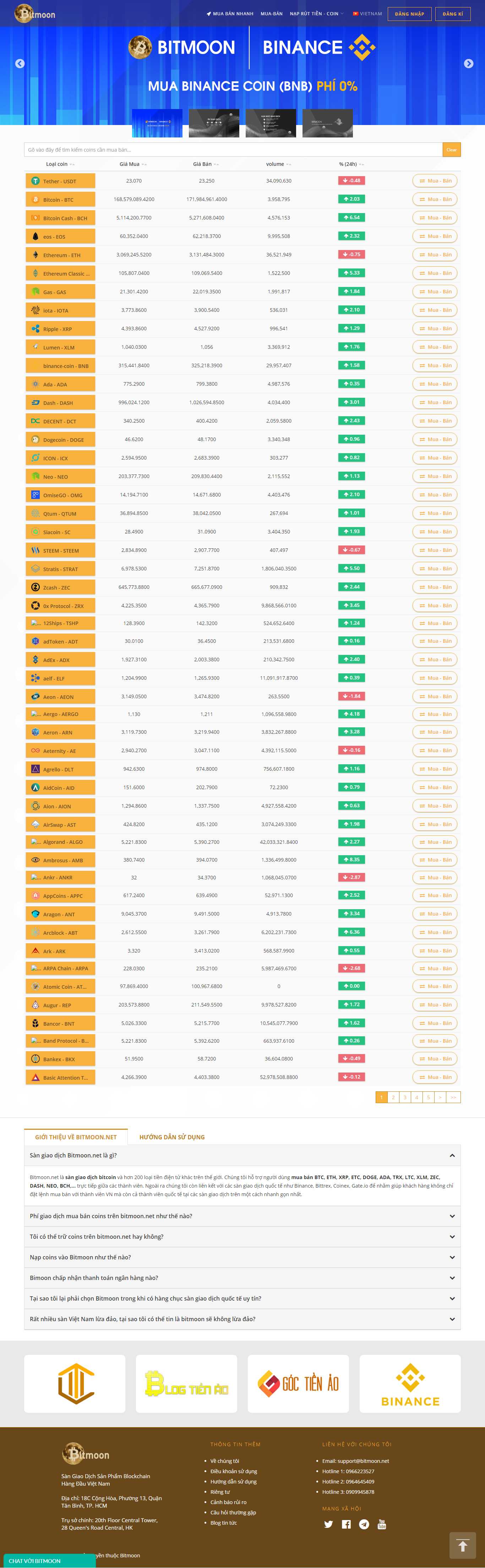 Thiết kế web sàn giao dịch - bitmoon.net