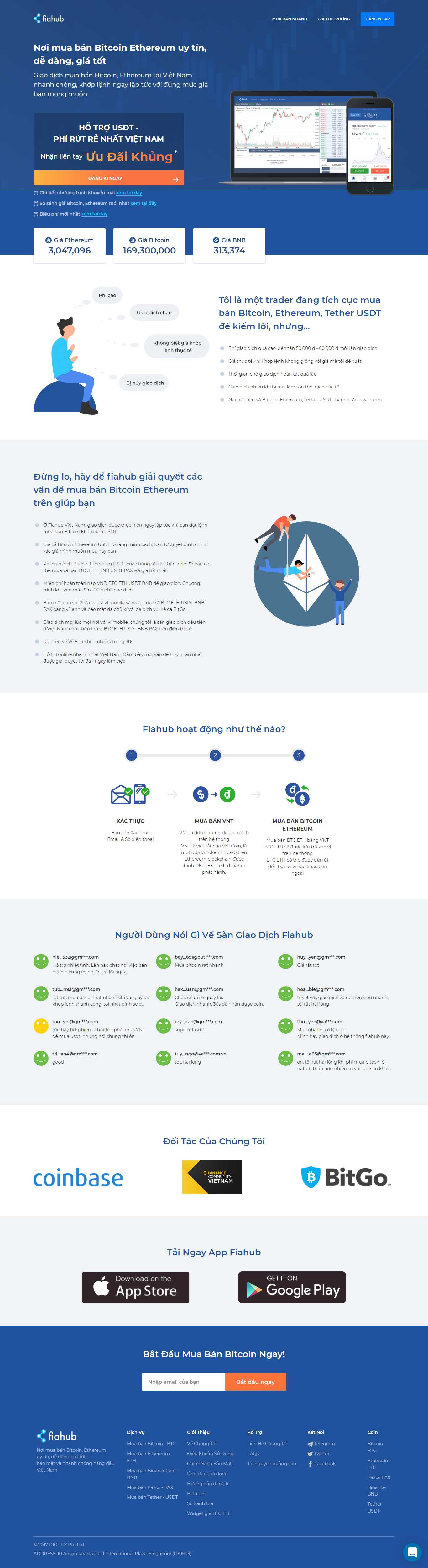 Thiết kế web sàn giao dịch - www.fiahub.com