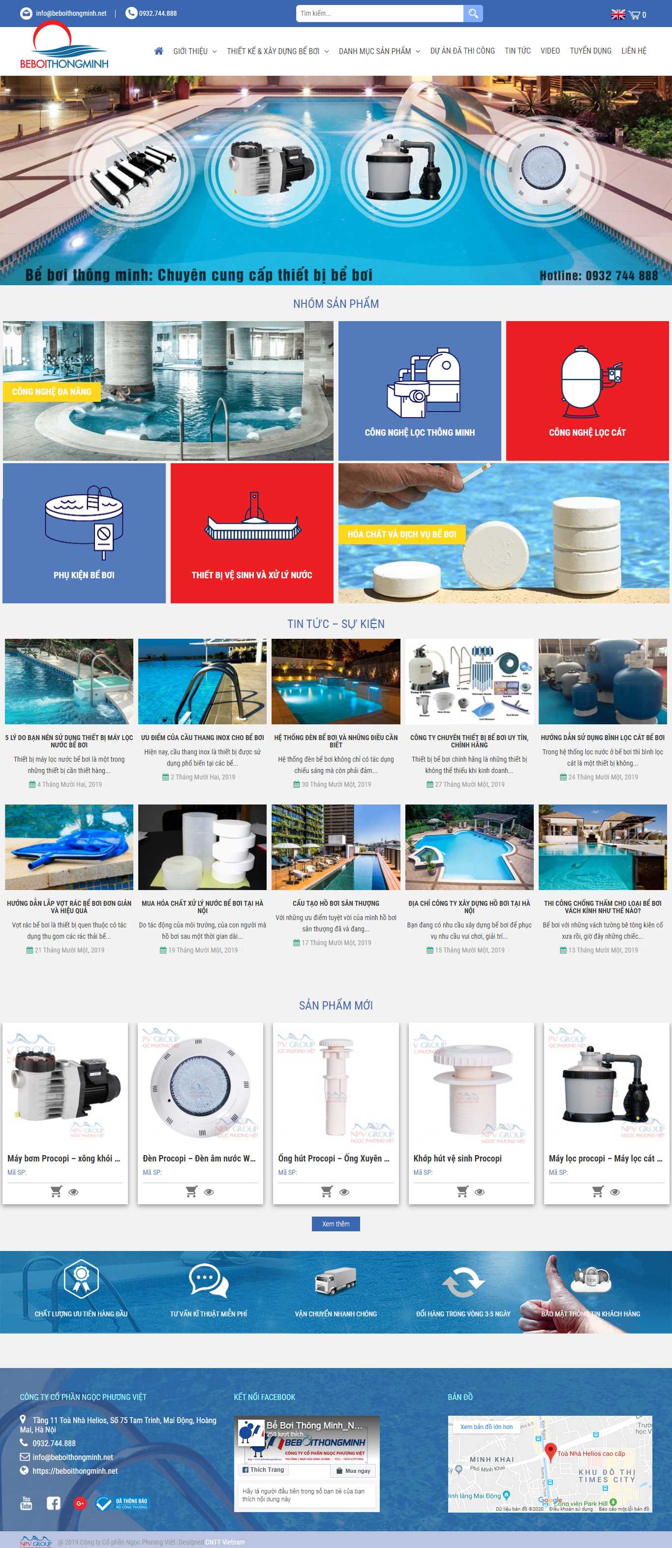 Thiết kế web bể bơi - beboithongminh.net