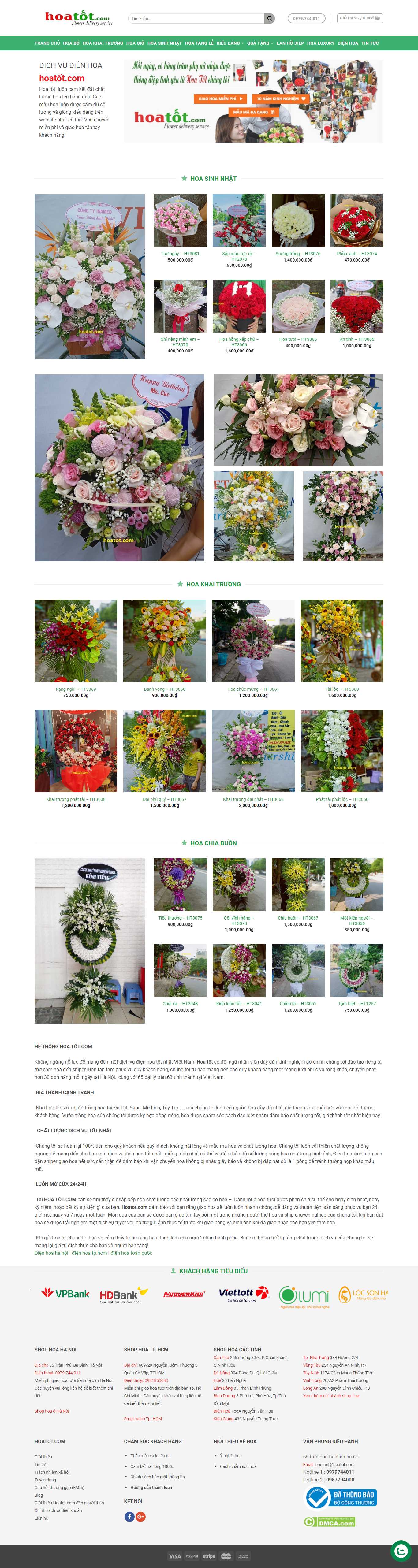 Thiết kế Web shop bán hoa - hoatot.com