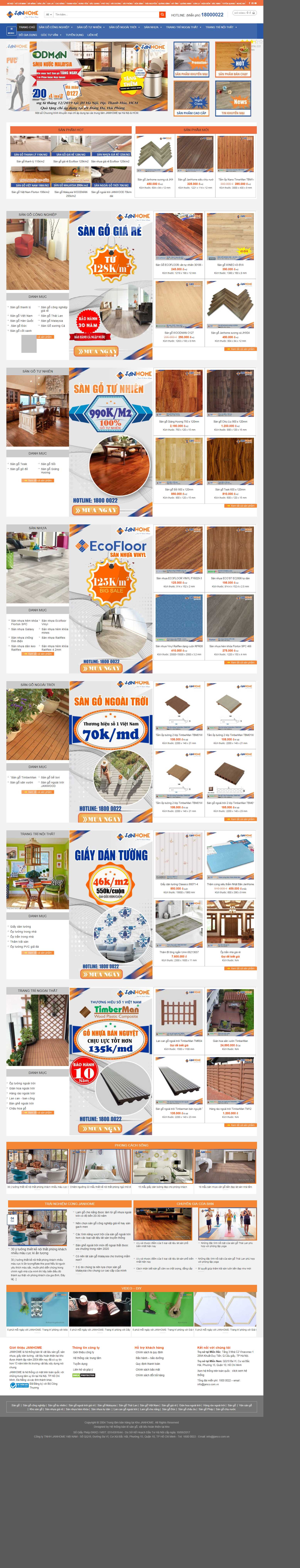 Thiết kế Web sàn gỗ tự nhiên, sàn gỗ công nghiệp - janhome.vn