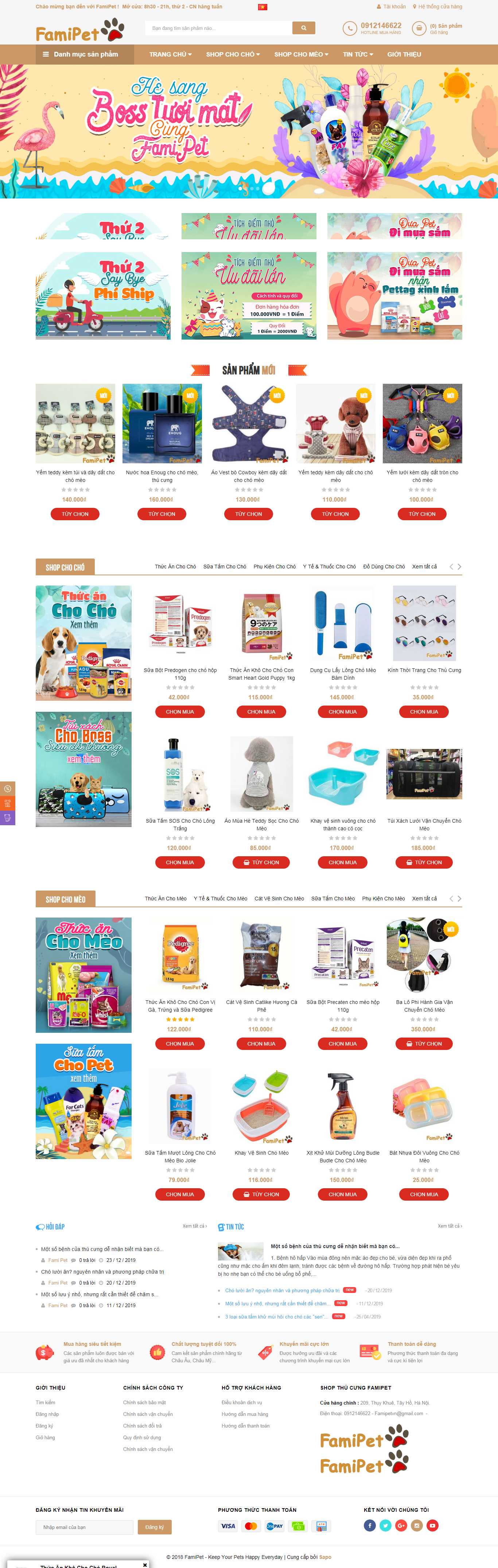Thiết kế web thú cưng - famipet.vn