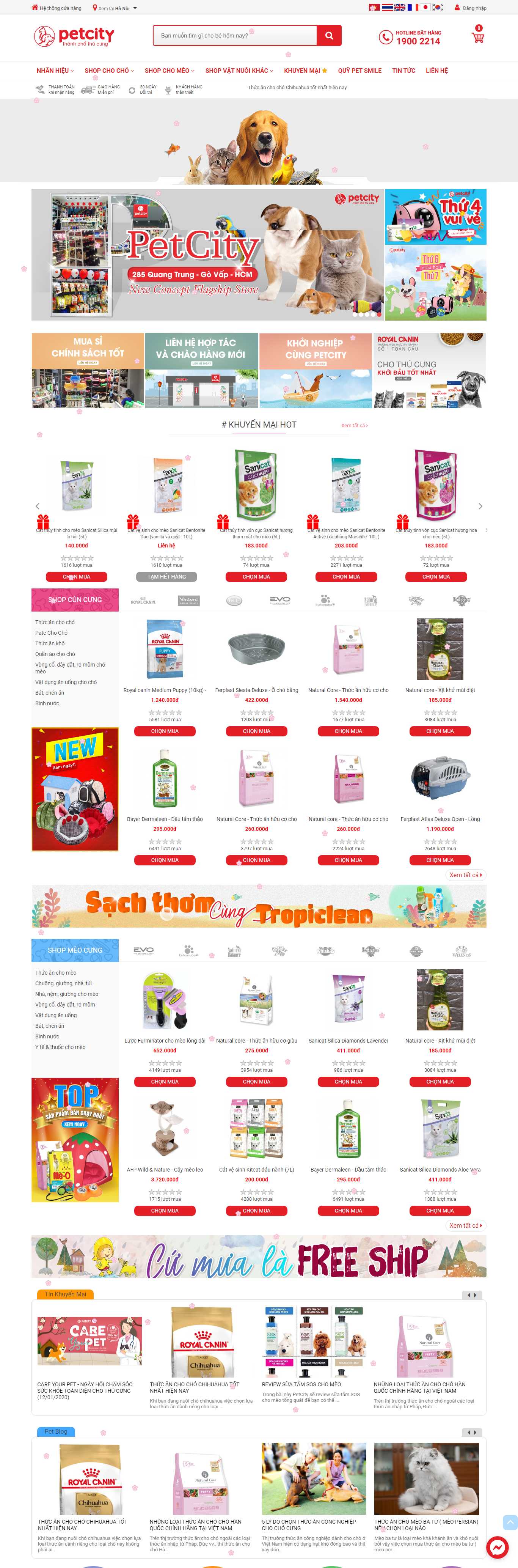 Thiết kế web thú cưng - www.petcity.vn