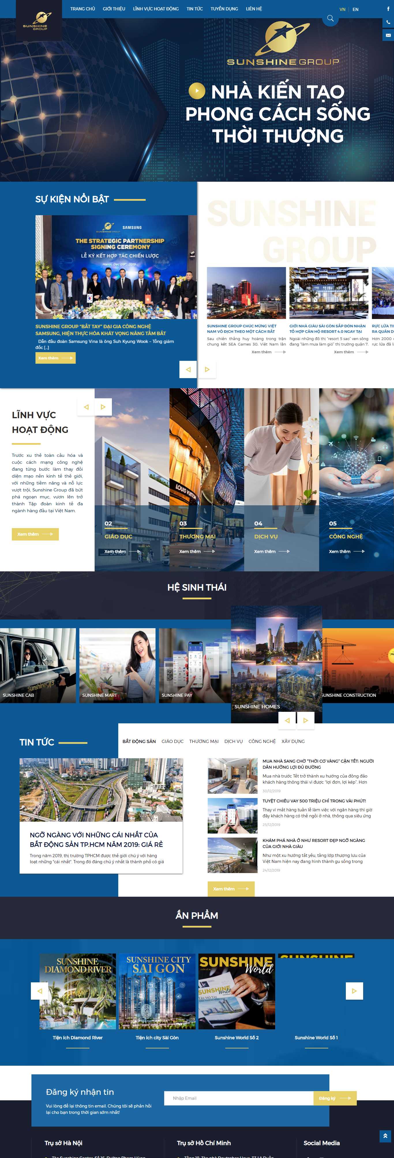Thiết kế web giới thiệu công ty - sunshinegroup.vn