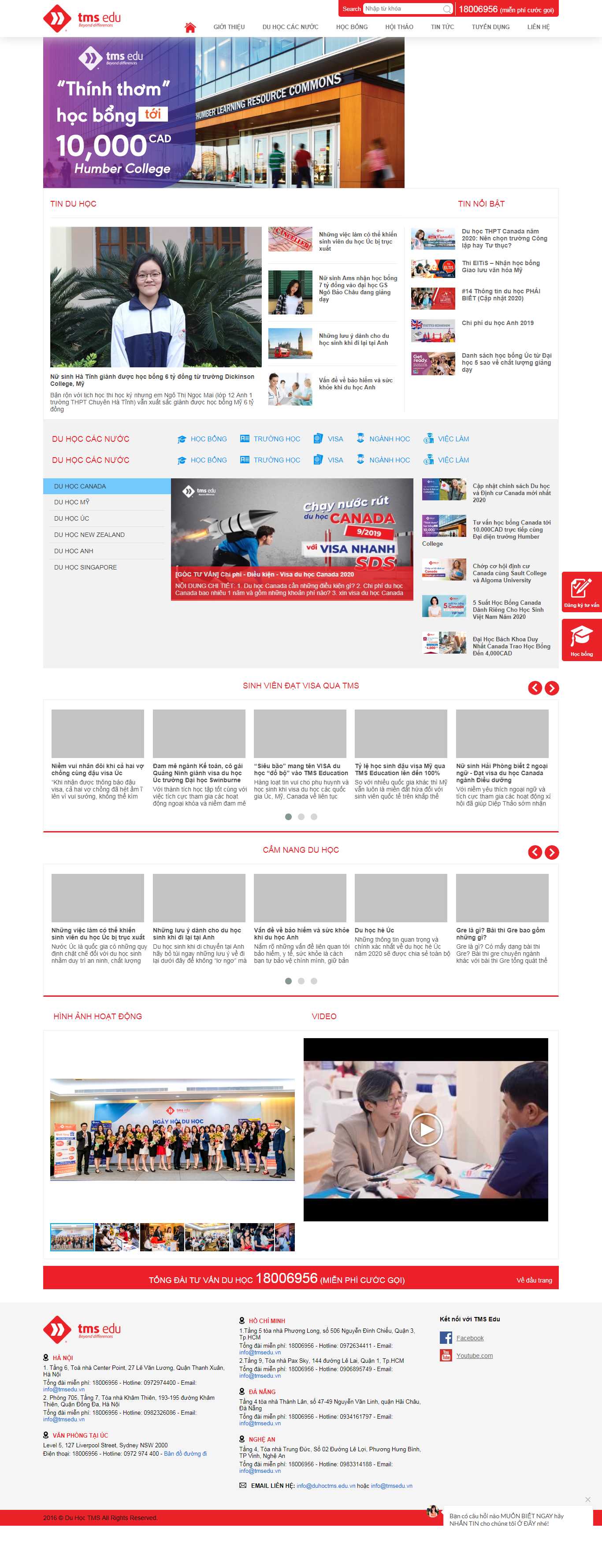 Thiết kế web du học nước ngoài - duhoctms.edu.vn