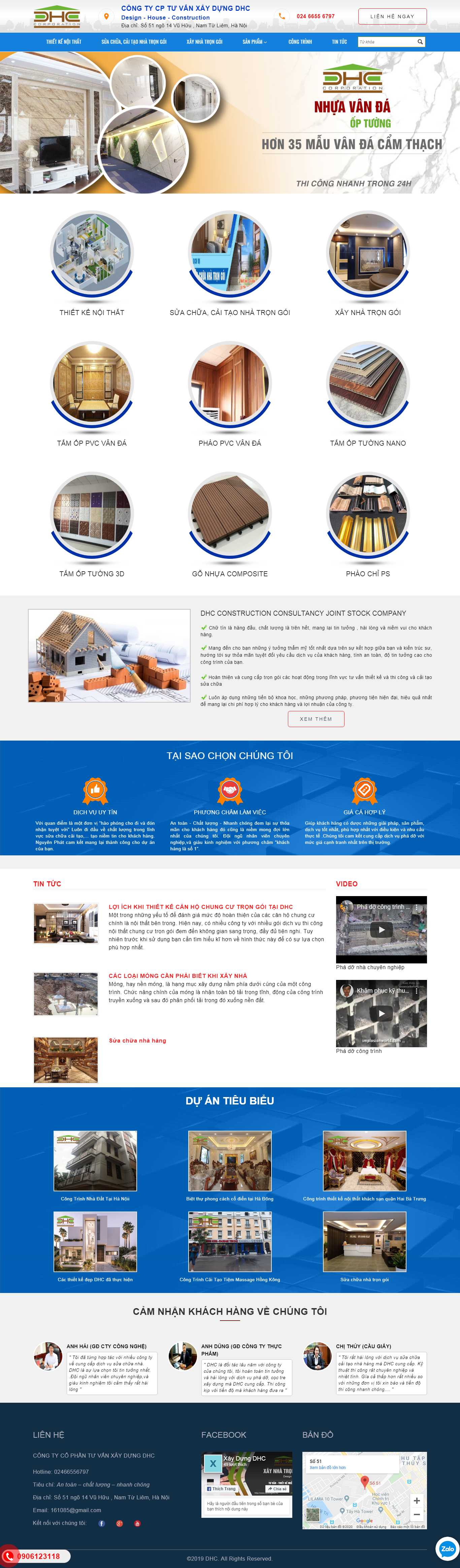 Thiết kế web sửa nhà trọn gói - xaydungdhc.vn