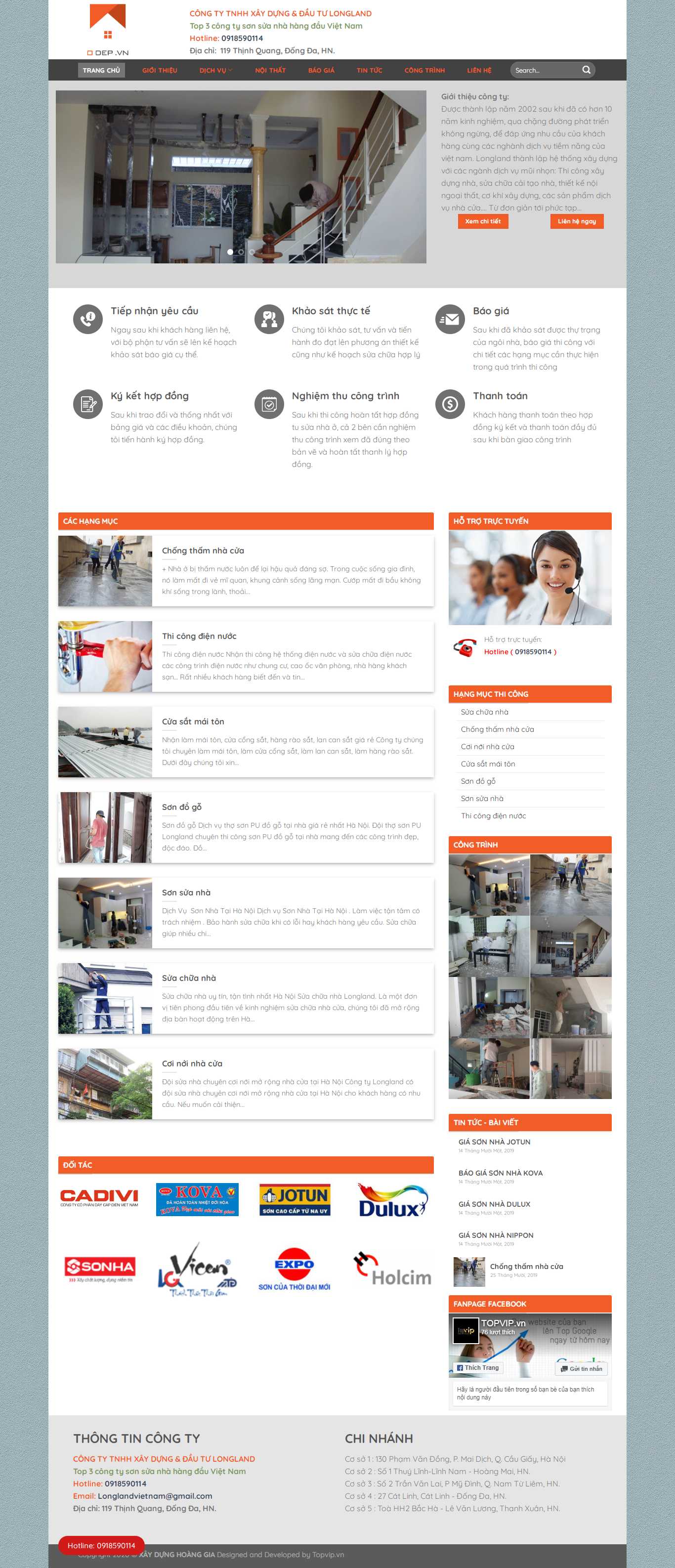 Thiết kế web sửa nhà trọn gói - odep.vn