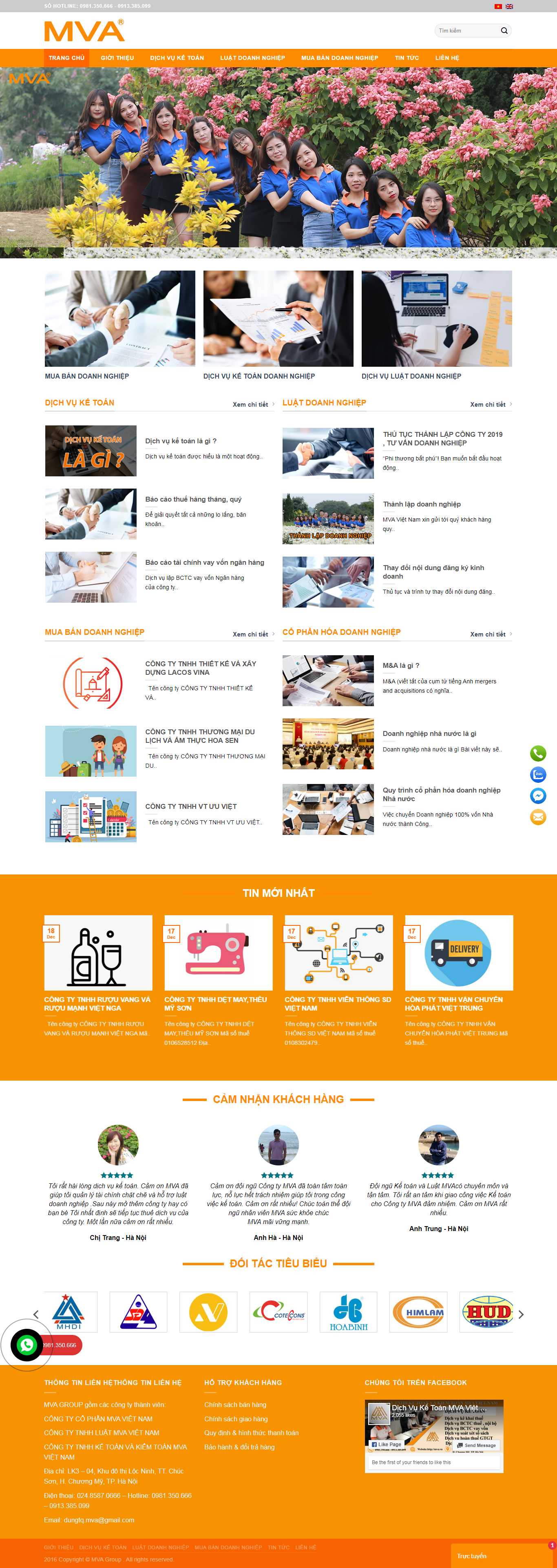 Thiết kế web giới thiệu công ty - mva.vn