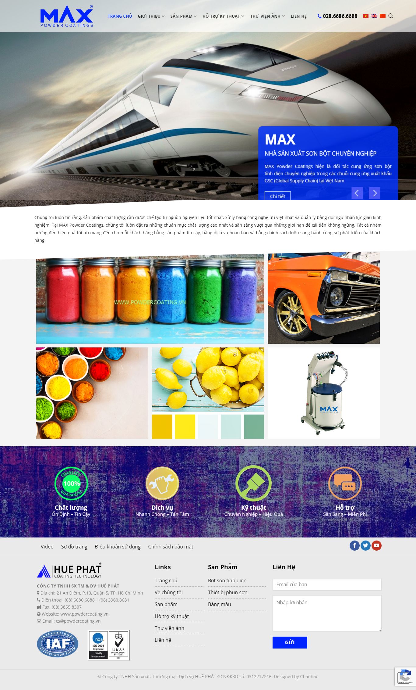 Thiết kế Web bán sơn nước, sơn tĩnh điện - powdercoating.vn