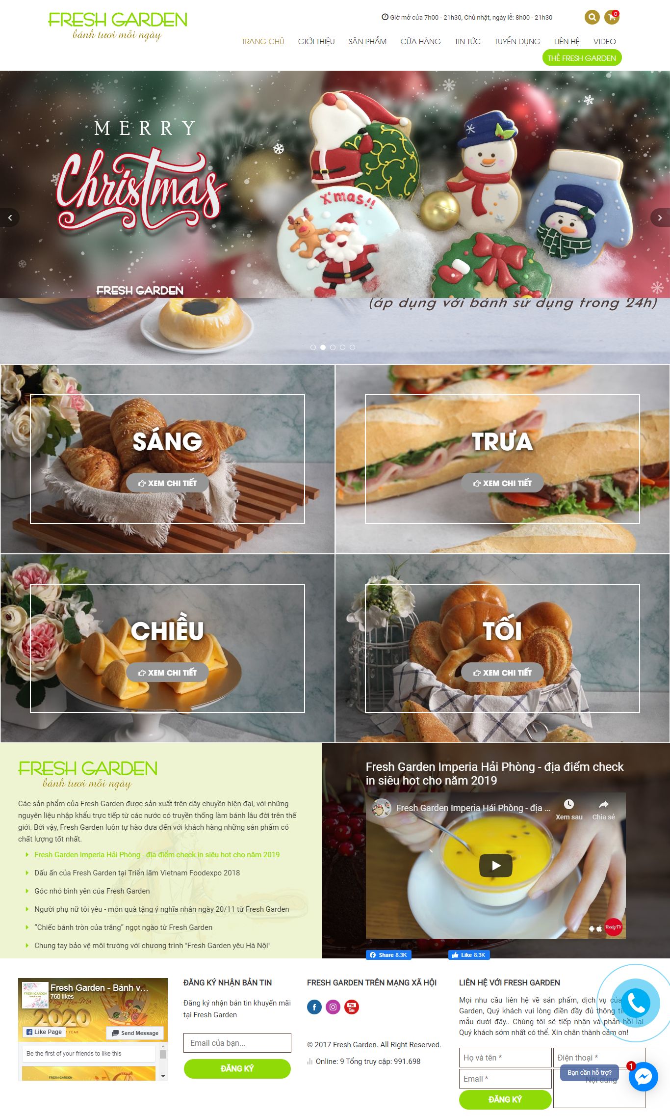 Thiết kế Web bán bánh mì - freshgarden.vn