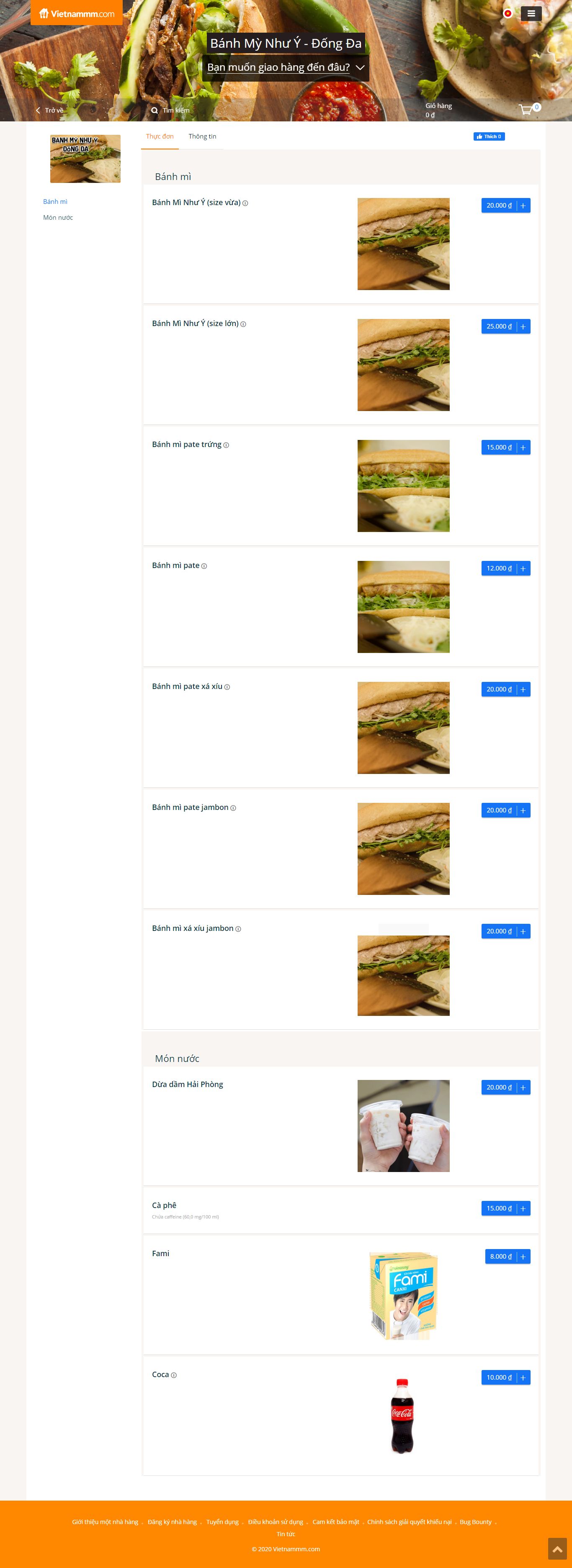 Thiết kế Web bán bánh mì - www.vietnammm.com