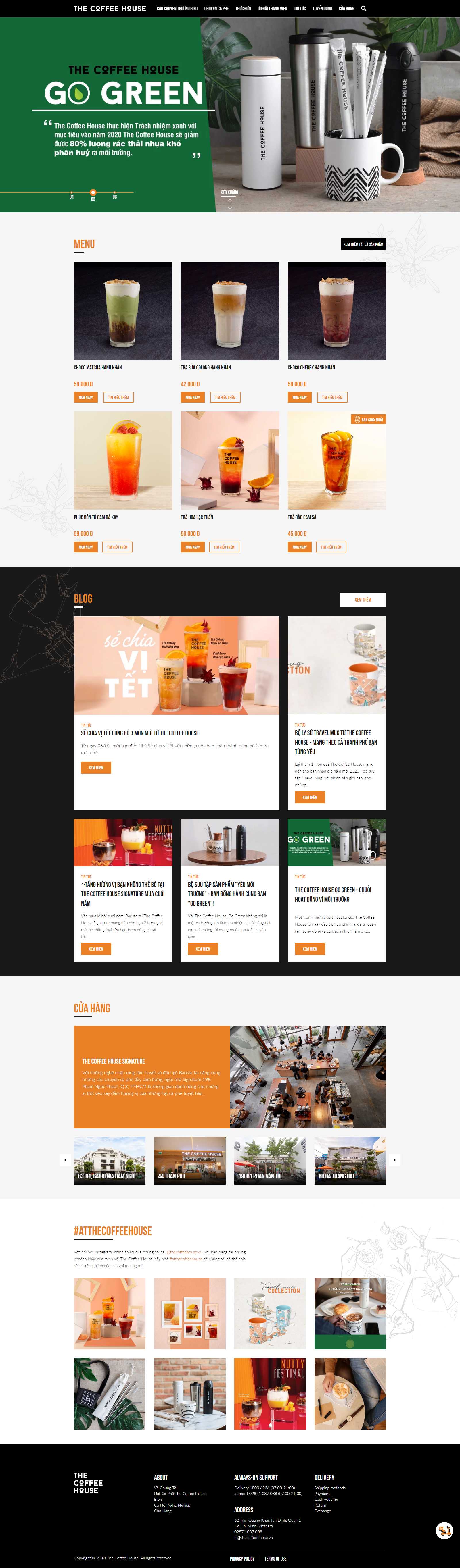 Thiết kế web quán cà fe - www.thecoffeehouse.com