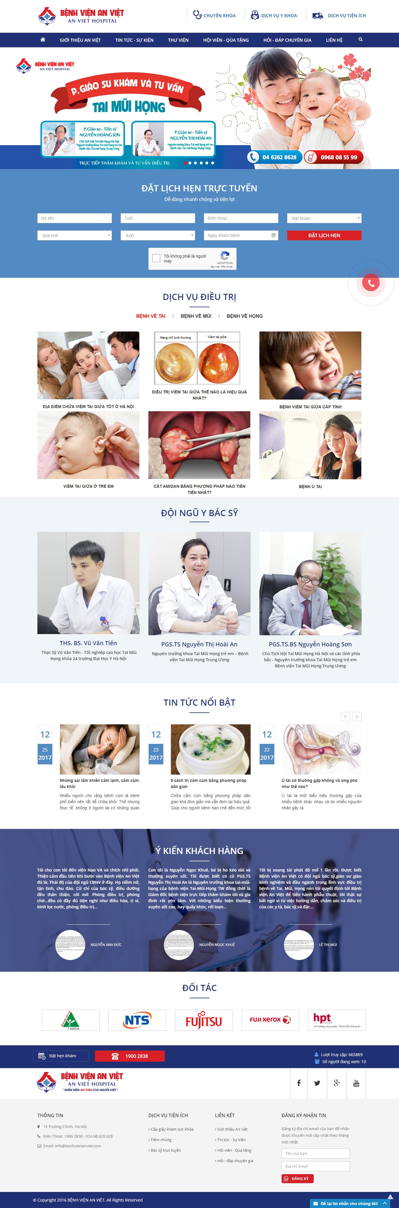 Thiết kế Web phòng khám tai mũi họng - khamtaimuihongnhi.vn