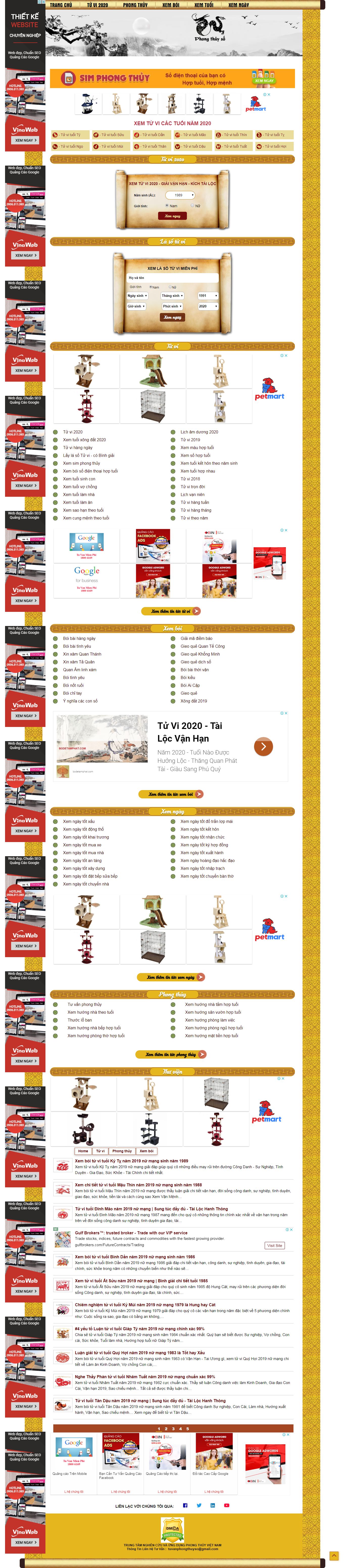 Thiết kế web phong thủy cuộc sống - phongthuyso.vn