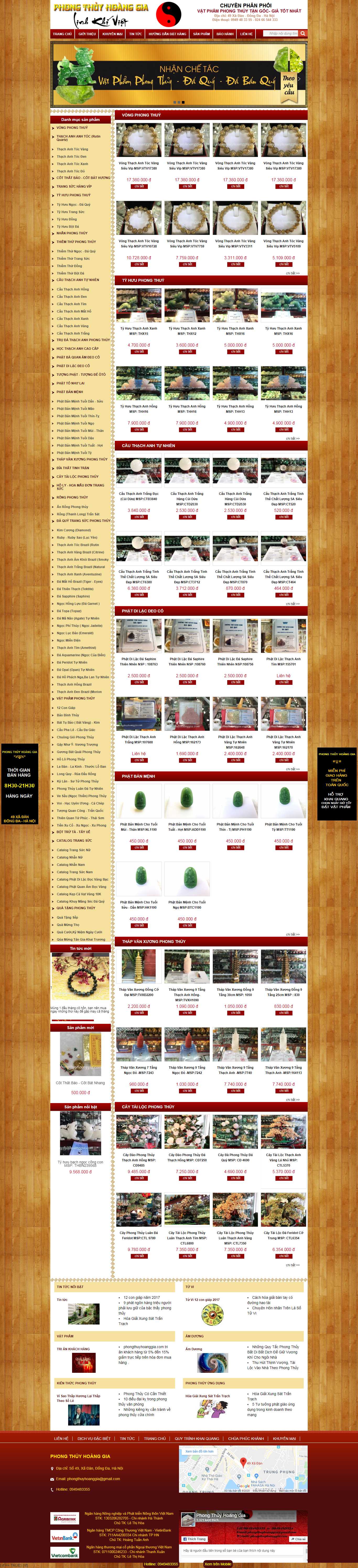 Thiết kế web phong thủy cuộc sống - phongthuyhoanggia.com