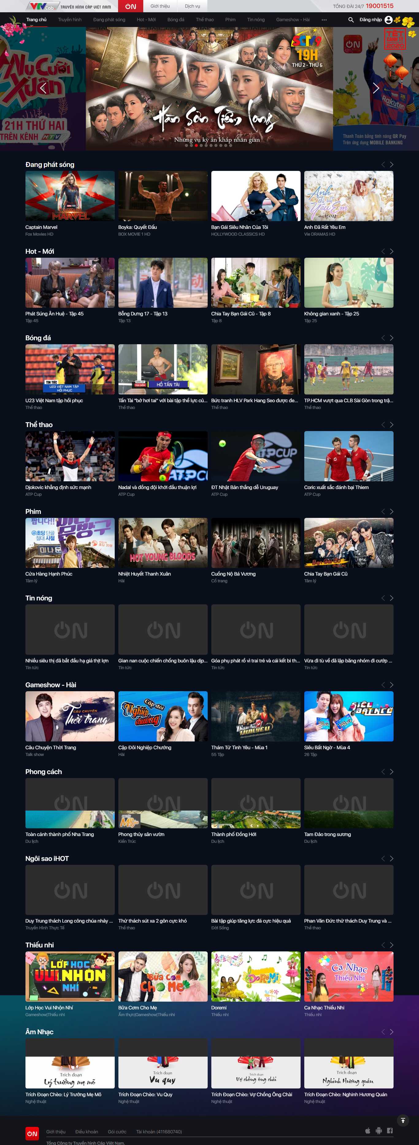Thiết kế web truyền hình - www.vtvcab.vn