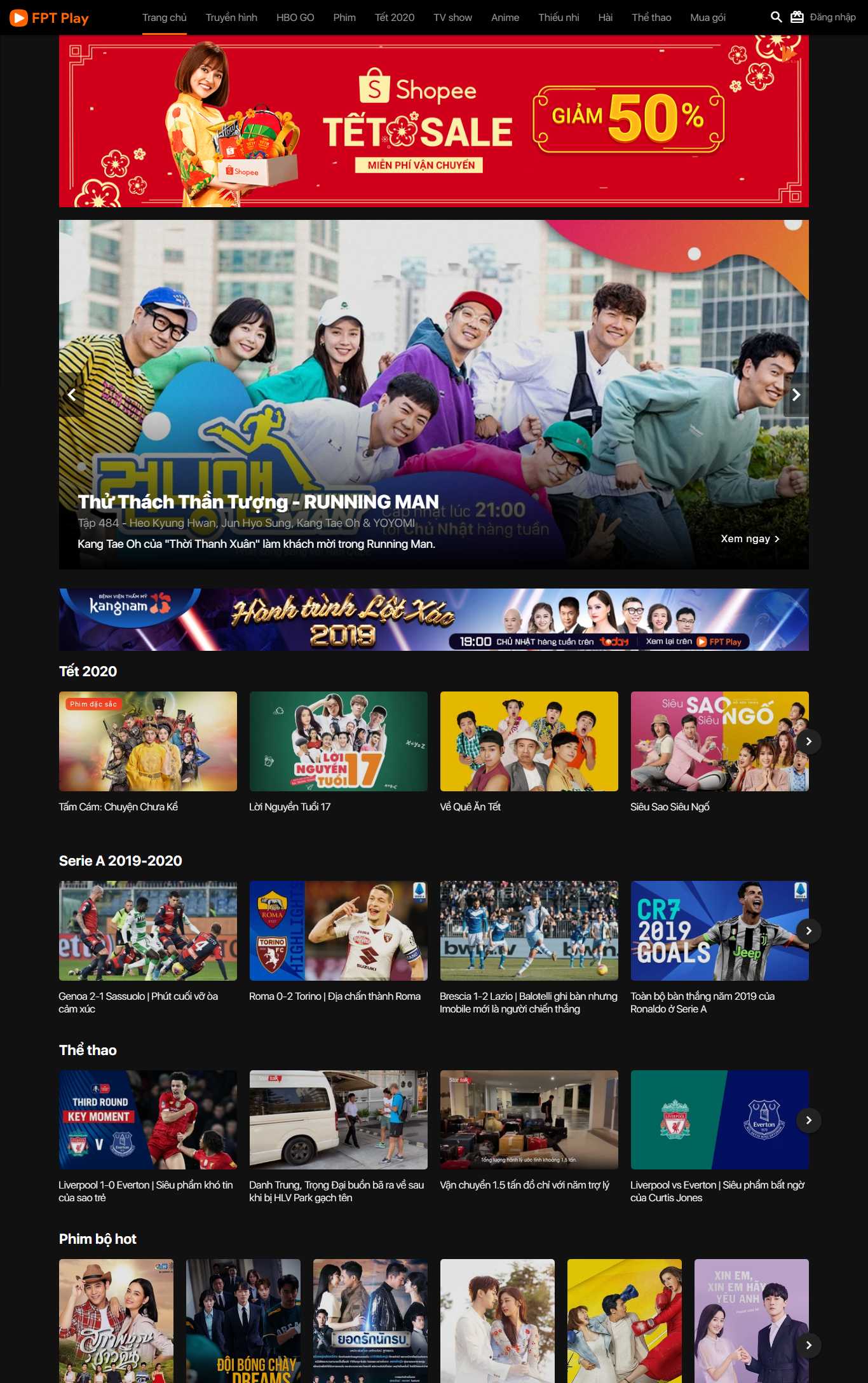 Thiết kế web truyền hình - fptplay.vn
