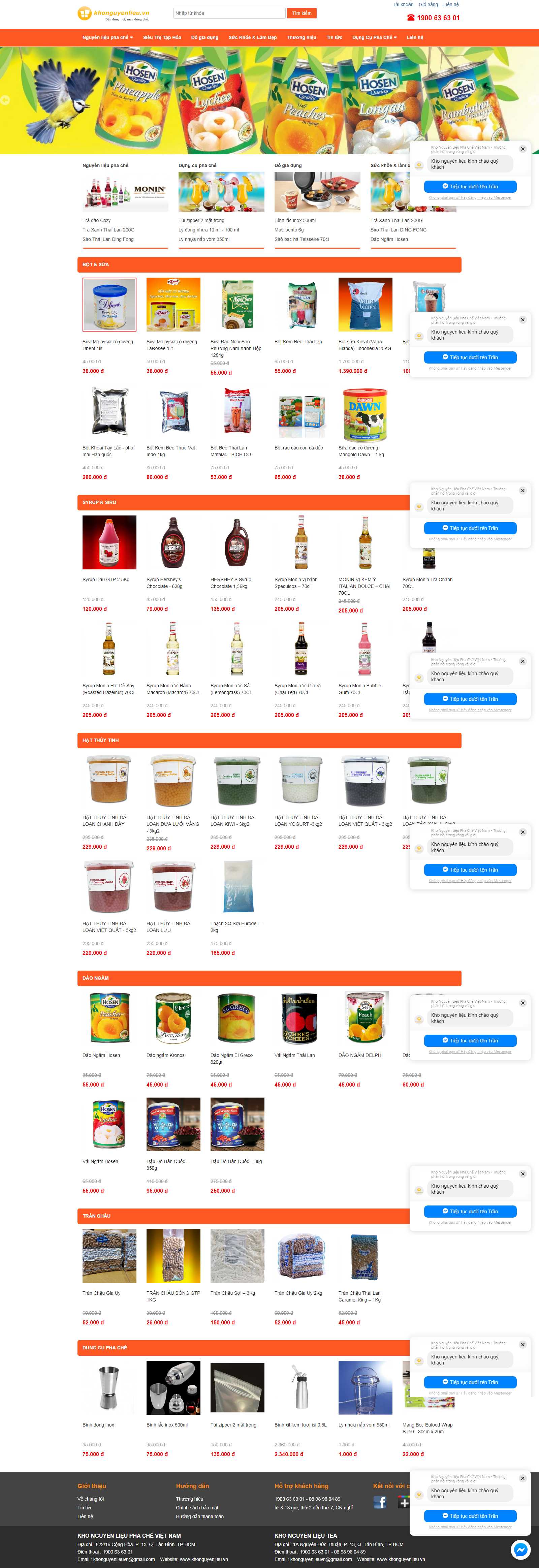 Thiết kế web bán đồ ăn vặt - khonguyenlieu.vn