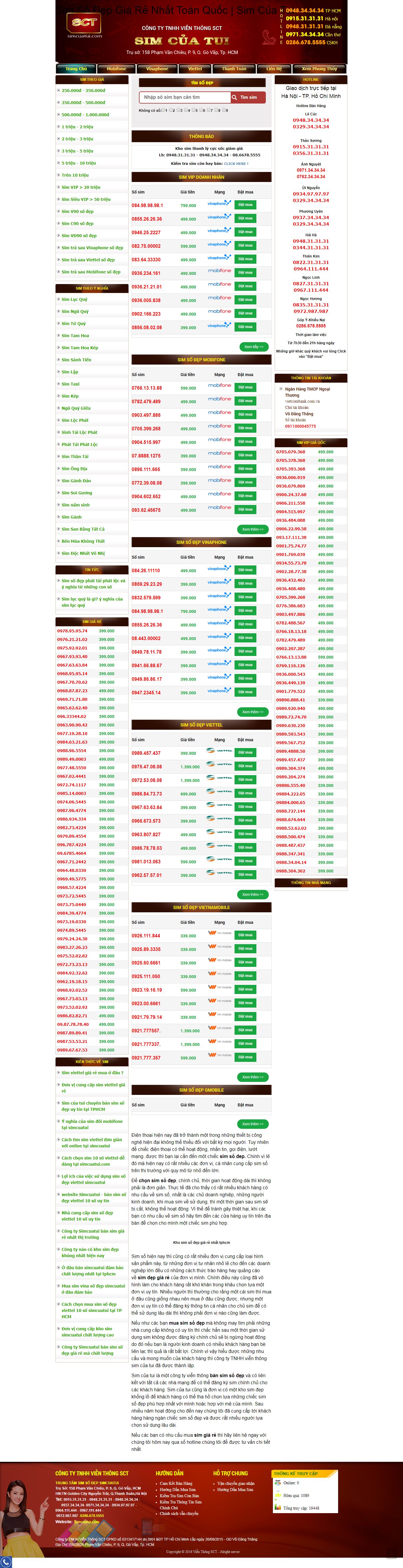 Thiết kế Web bán sim thẻ - simcuatui.com