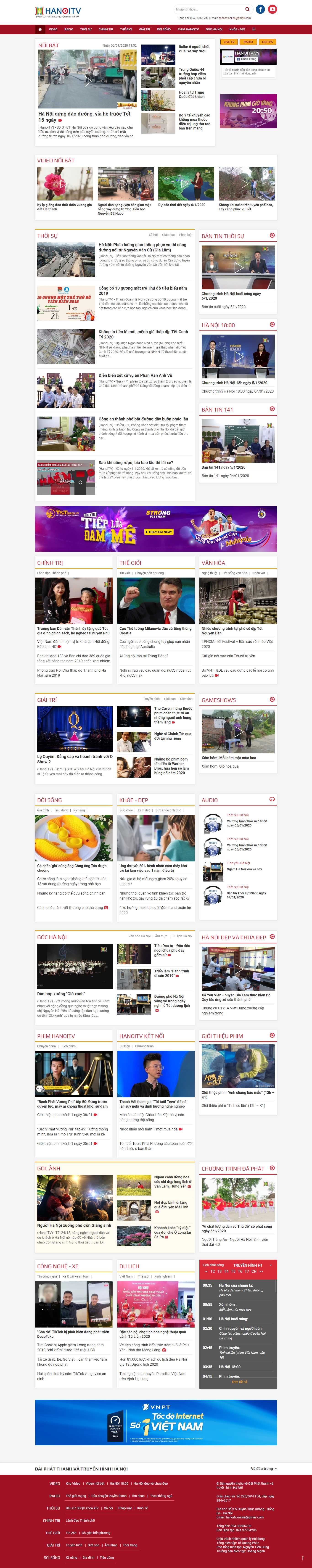 Thiết kế web truyền hình - hanoitv.vn