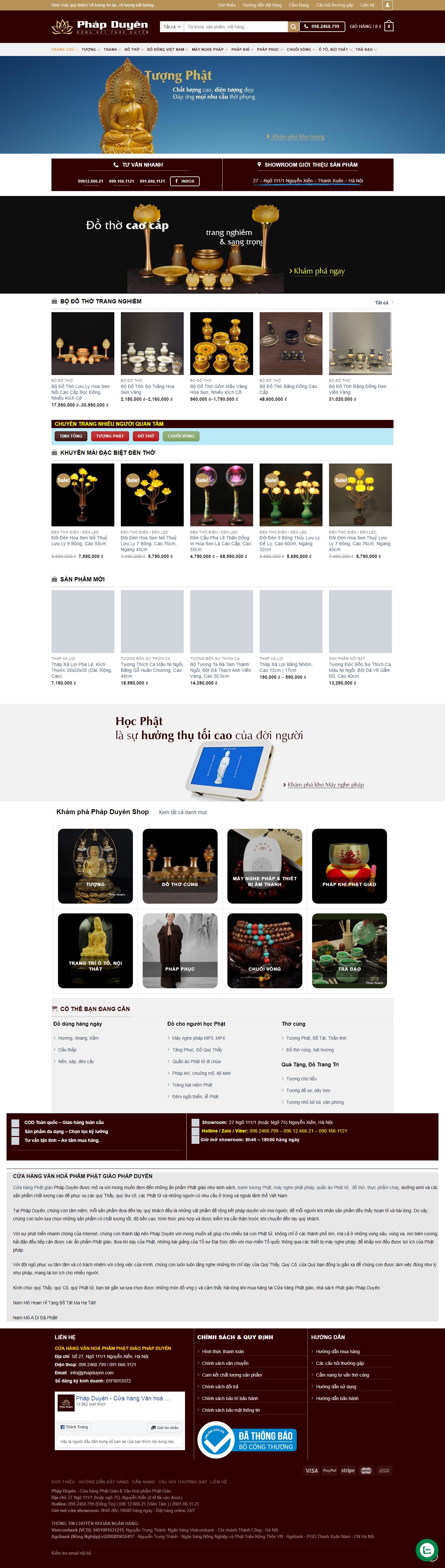 Thiết kế Web bán đồ thờ cúng - phapduyen.com