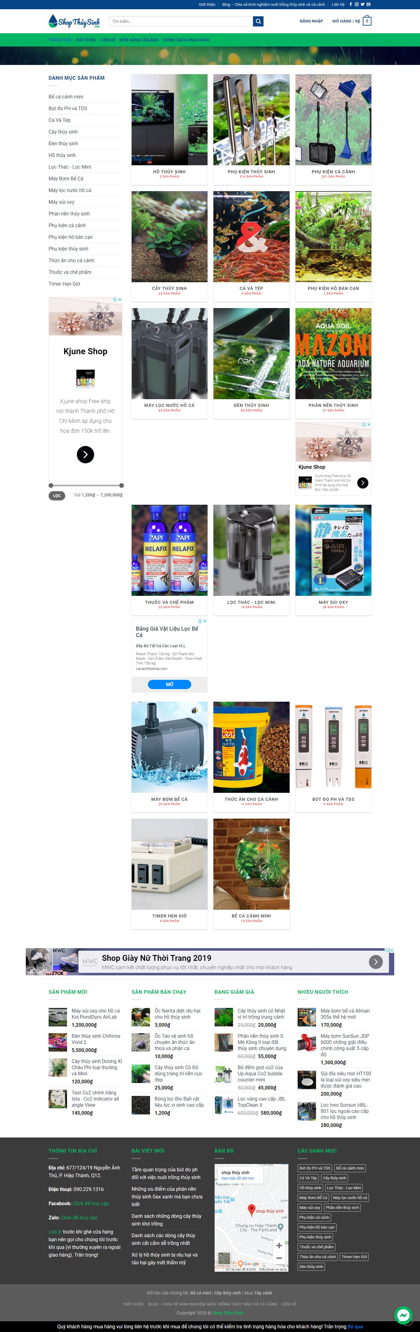 Thiết kế Web bán cá cảnh, cây thủy sinh - shopthuysinh.com