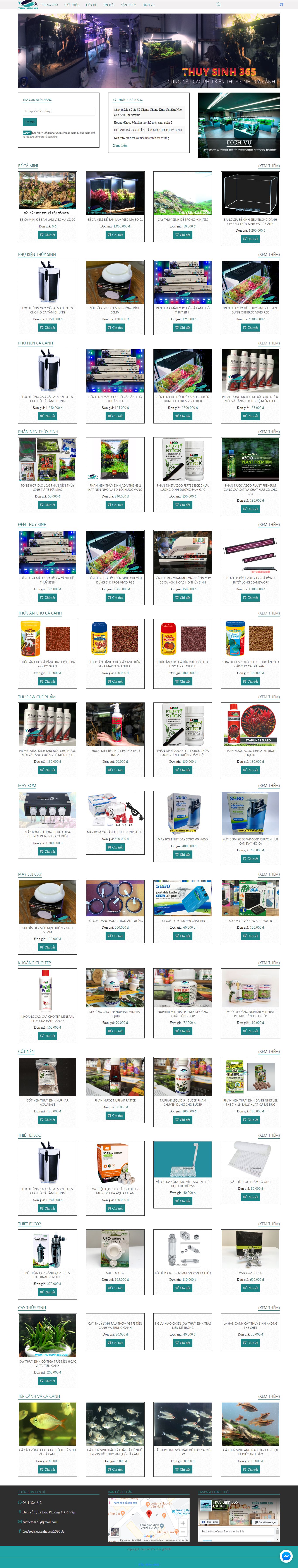 Thiết kế Web bán cá cảnh, cây thủy sinh - thuysinh365.com