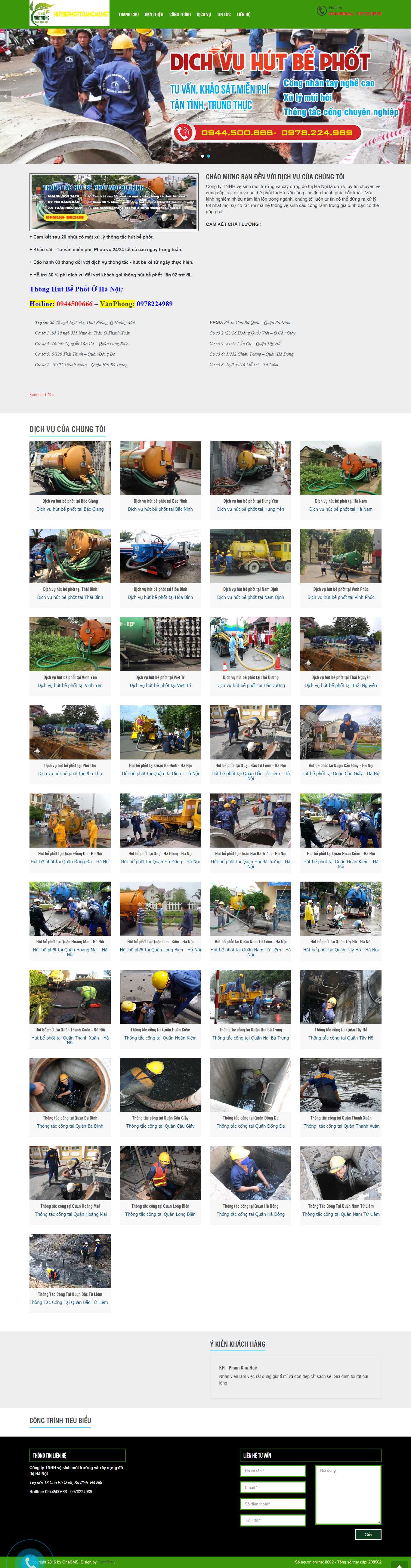 Thiết kế Web dịch vụ hút bể phốt - hutbephottoancau.net