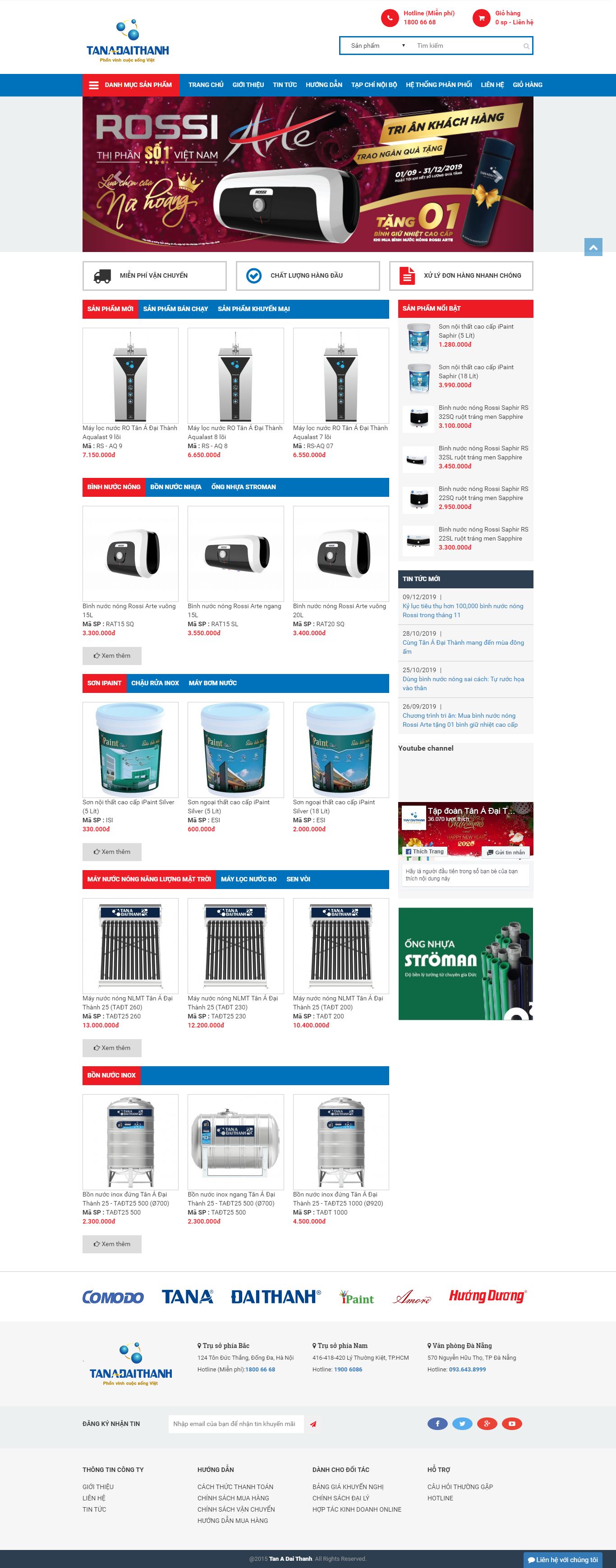 Thiết kế Web bán máy năng lượng mặt trời - tanaonline.vn