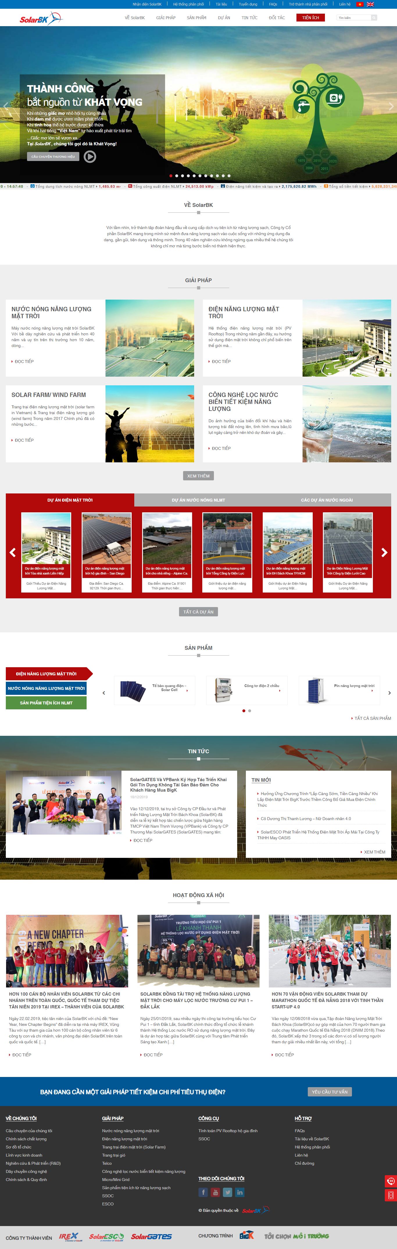 Thiết kế Web bán máy năng lượng mặt trời - solarbk.vn